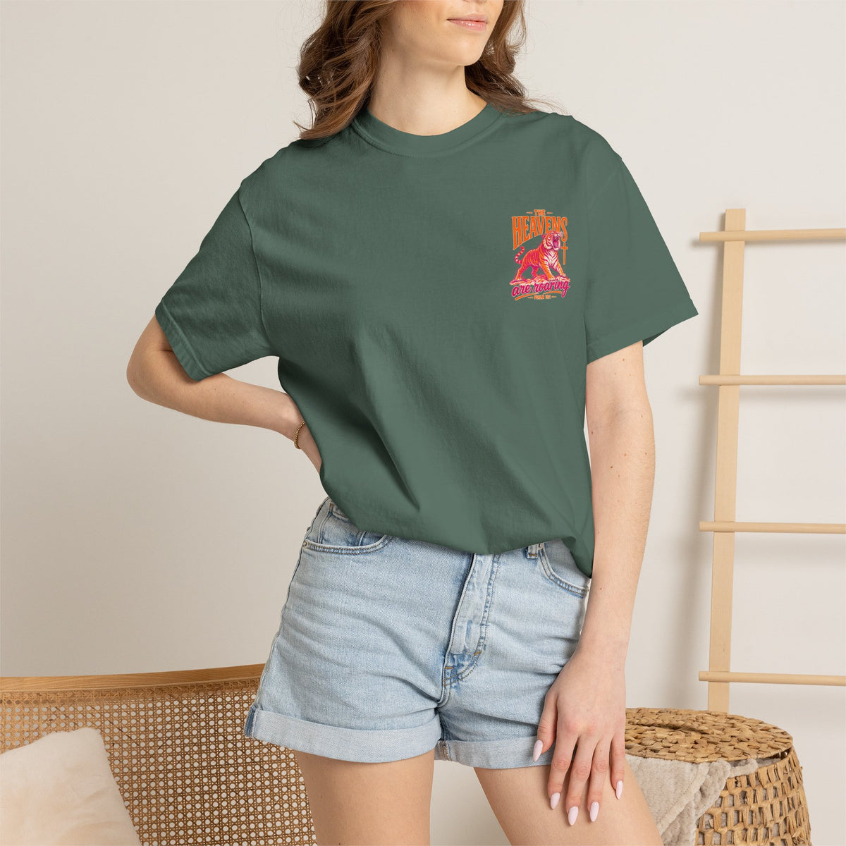 T-Shirt — “The Heavens Are Roaring” Tiger Psalm 19:1 Graphic Tee