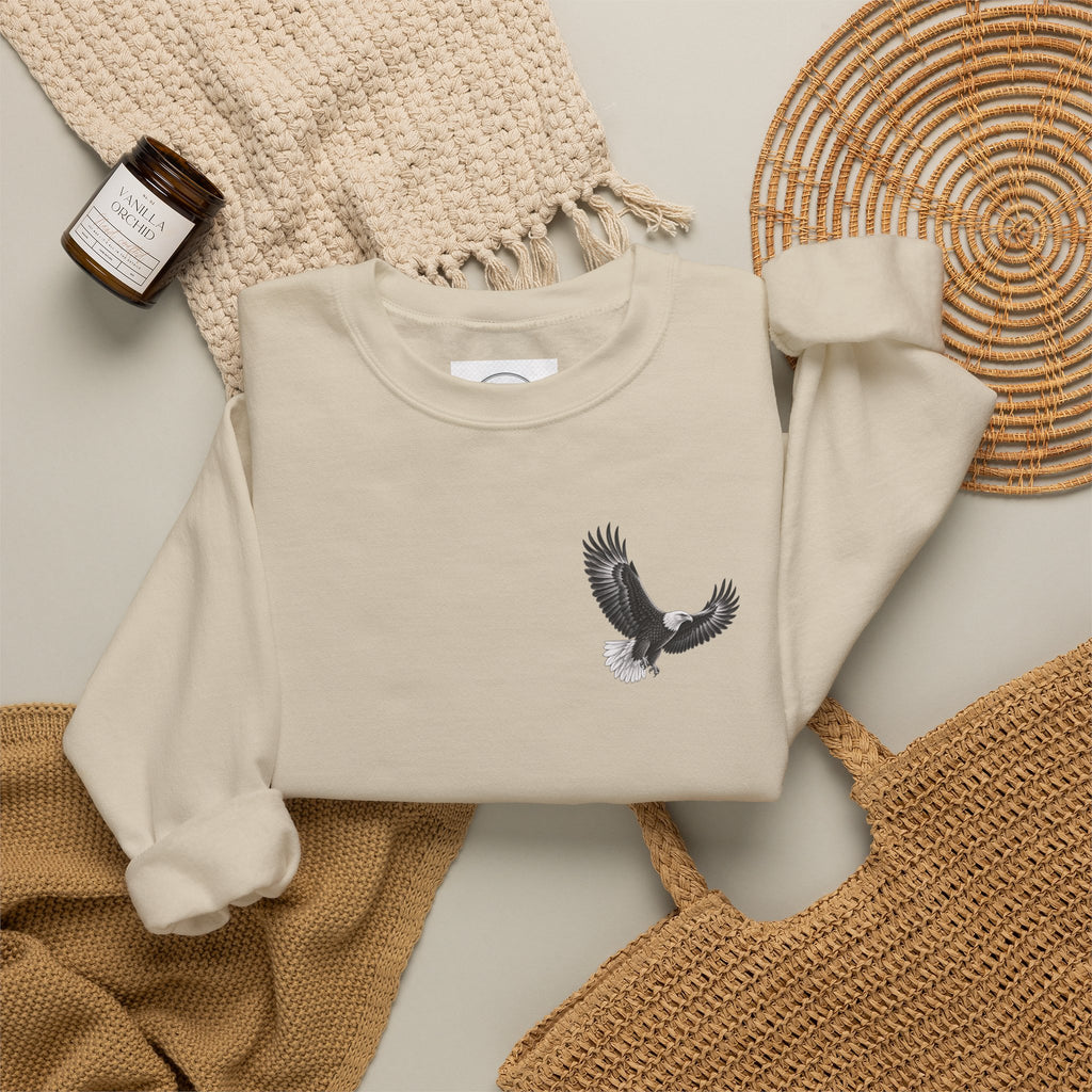 Christian Eagle Crewneck Sweatshirt — "Hope in the Lord, Find New Strength" Back Graphic
