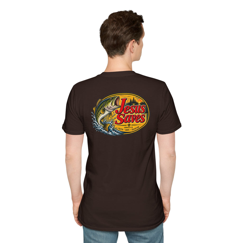 Jesus Saves Fishing Graphic T-Shirt