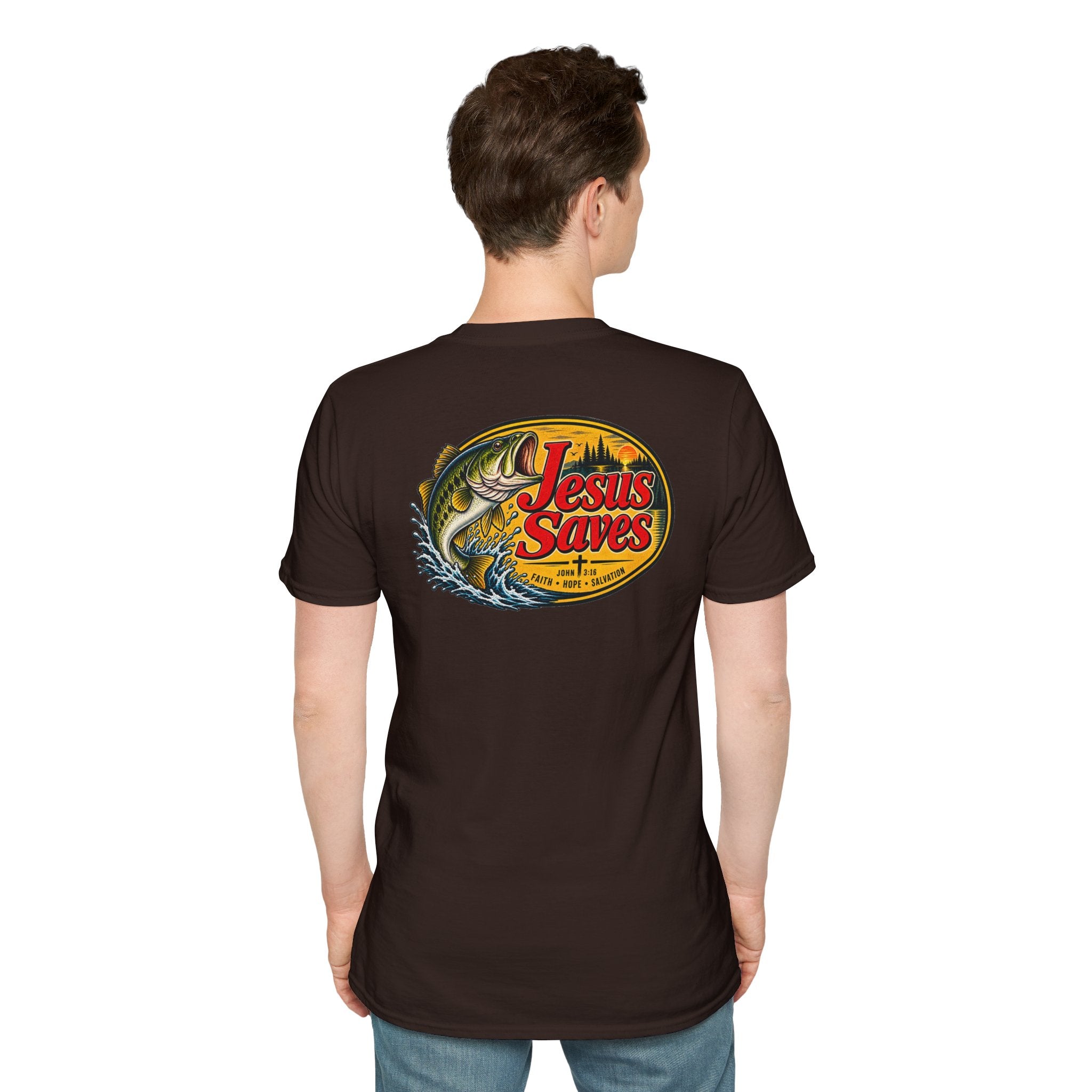 Jesus Saves Fishing Graphic T-Shirt