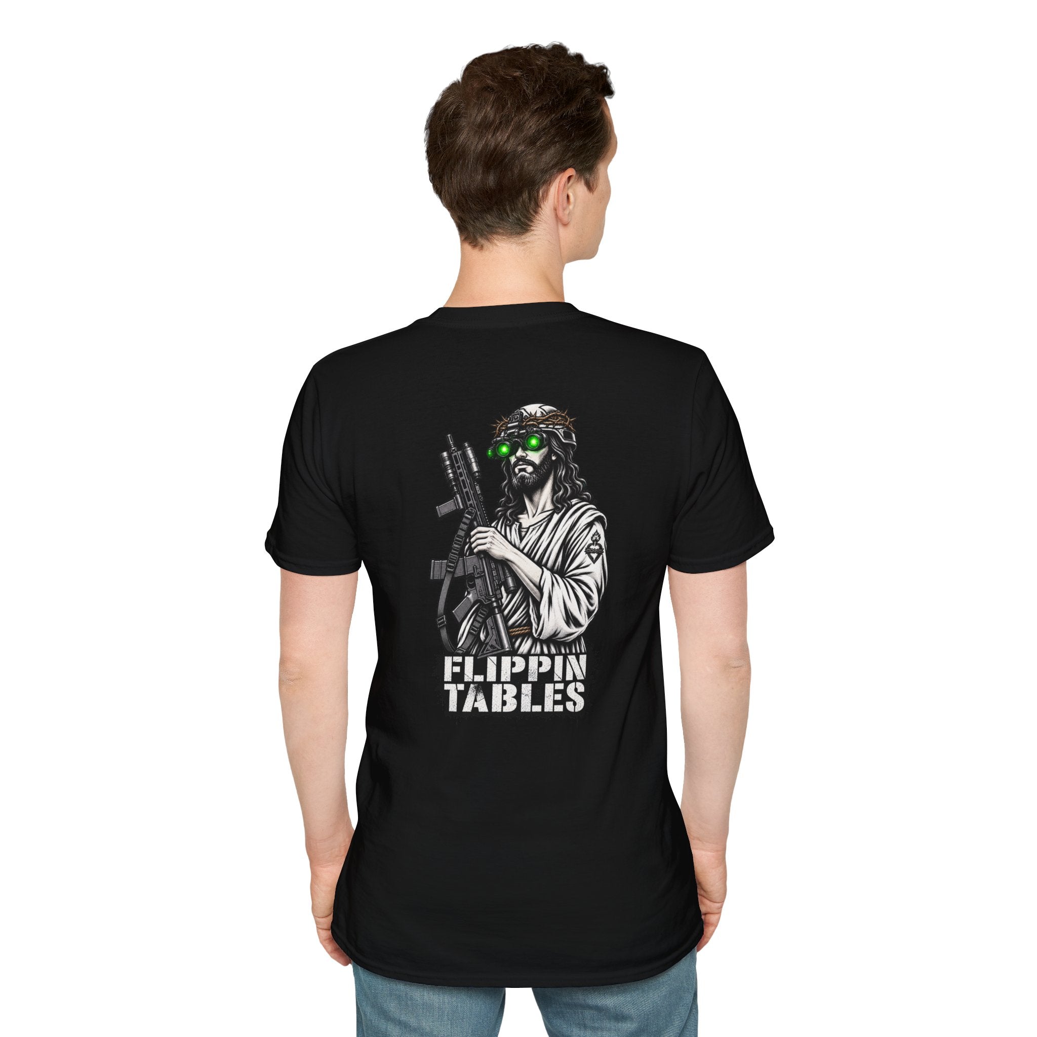 Night Vision Jesus T-Shirt — Retro Neon God Graphic Tee