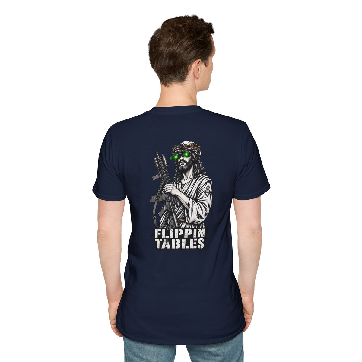 Night Vision Jesus T-Shirt — Retro Neon God Graphic Tee