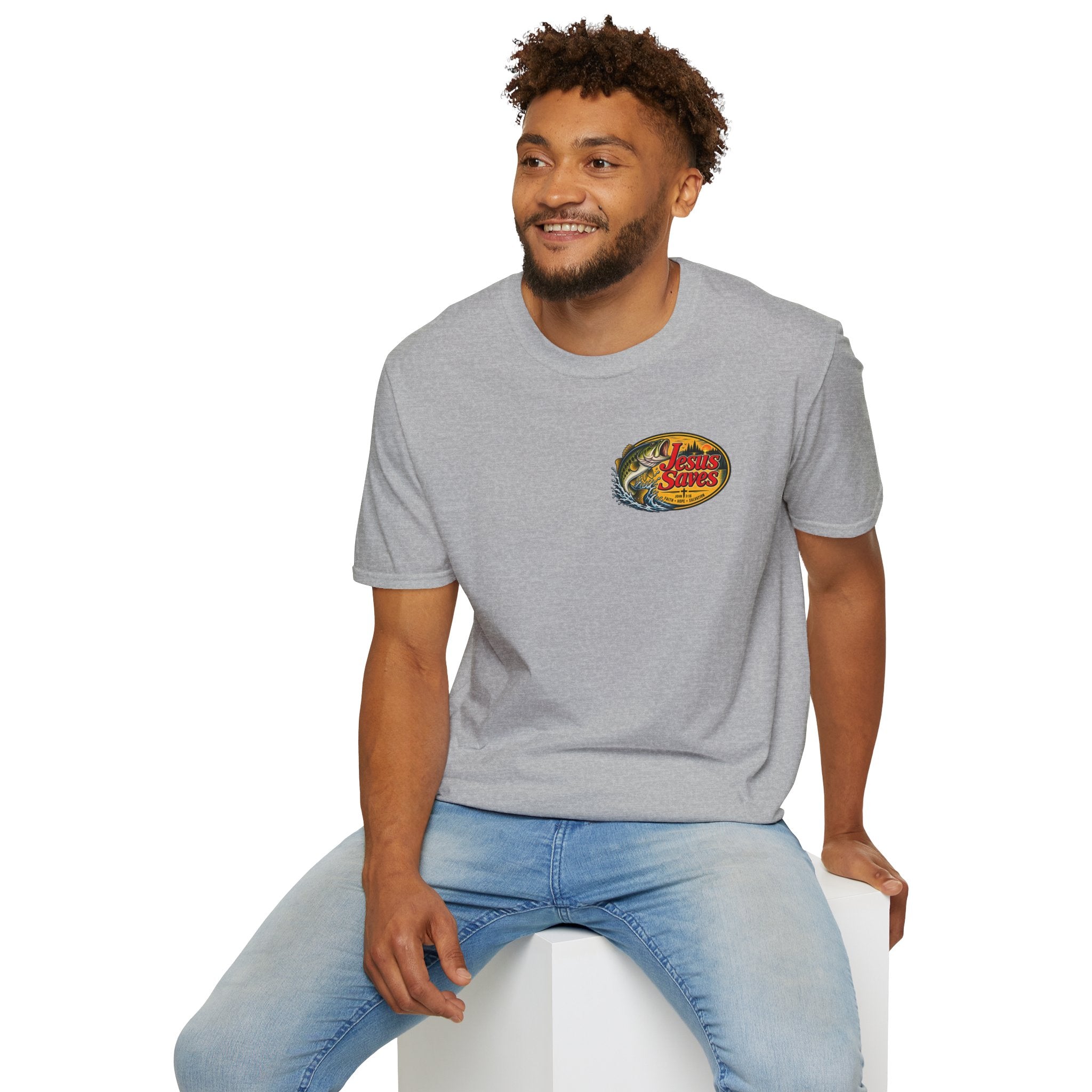 Jesus Saves Fishing Graphic T-Shirt