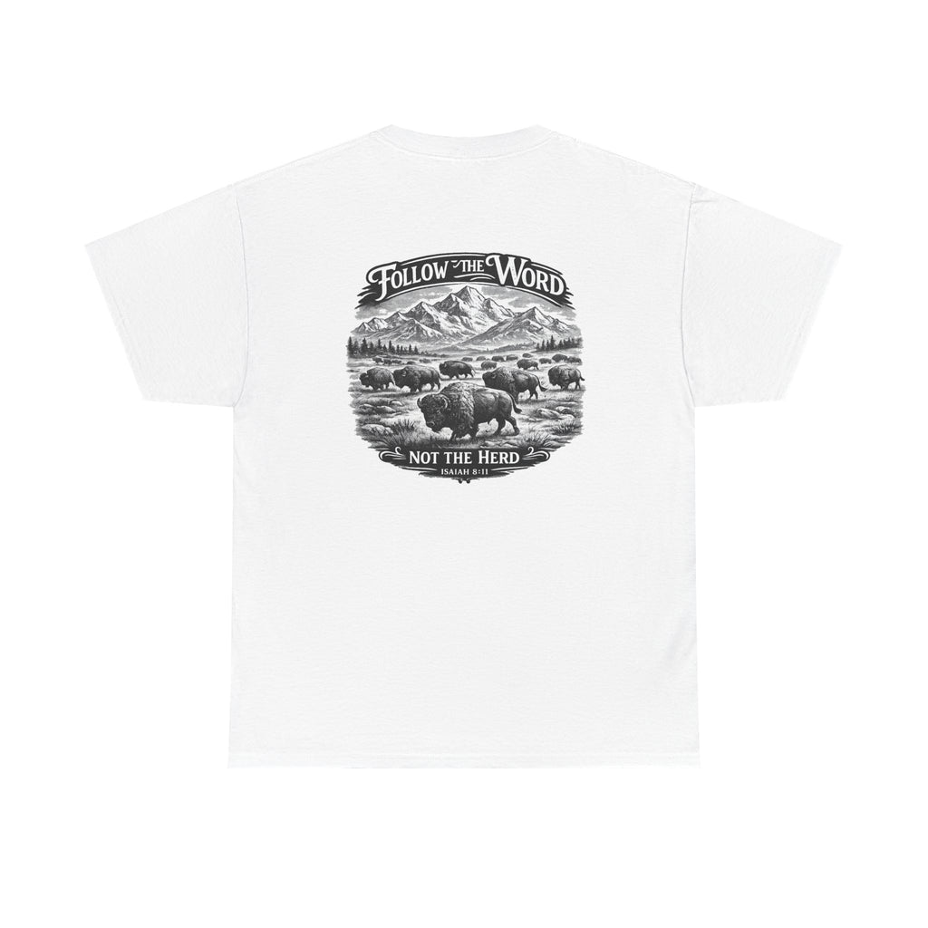 'Follow the Word, Not the Herd' Buffalo Mountain Graphic Tee