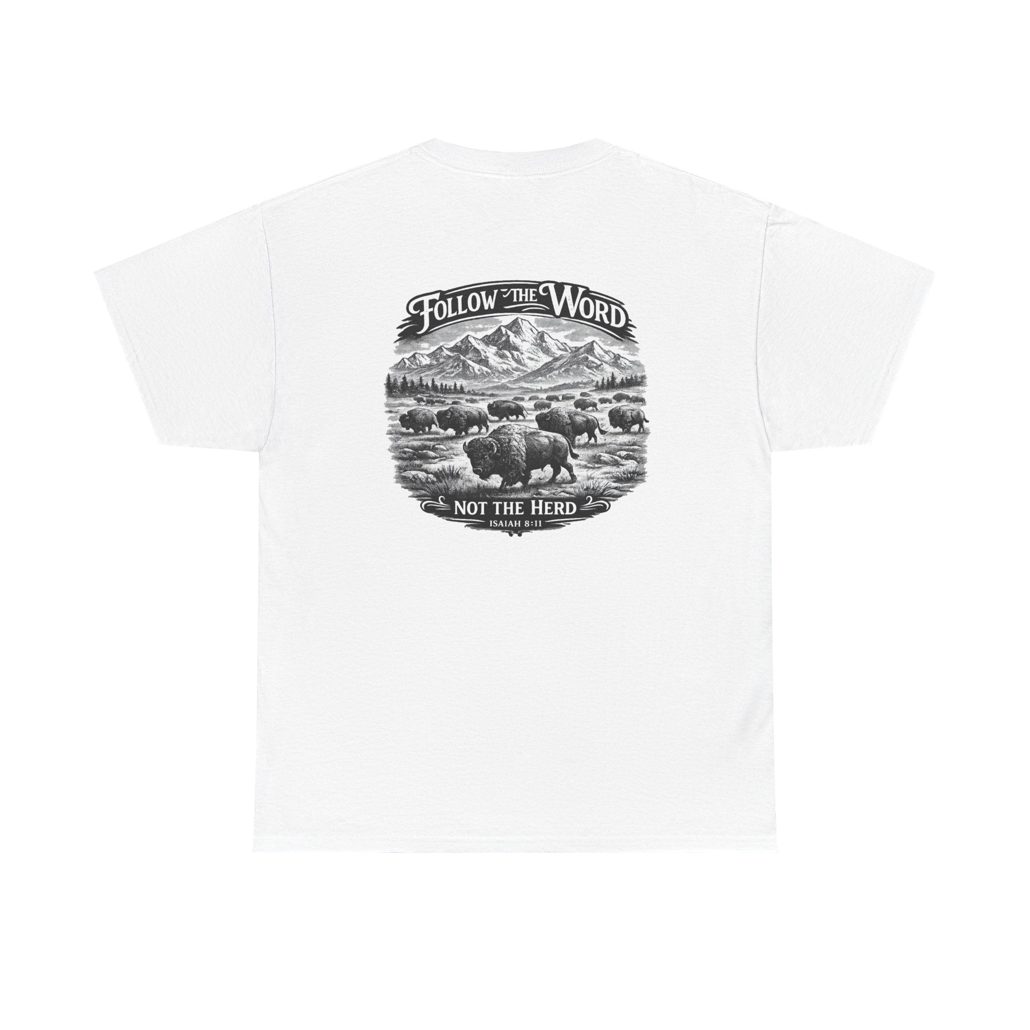 'Follow the Word, Not the Herd' Buffalo Mountain Graphic Tee