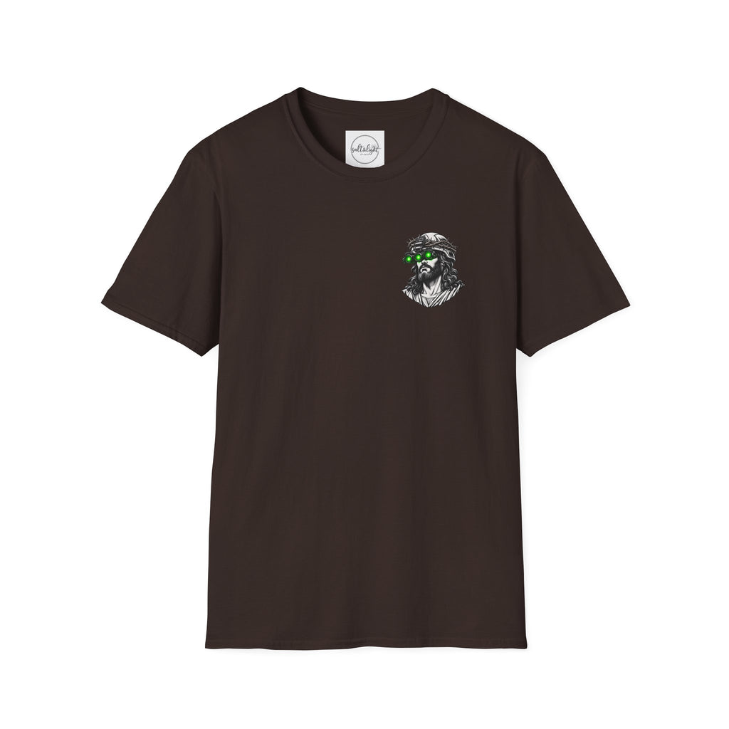 Night Vision Jesus T-Shirt — Retro Neon God Graphic Tee