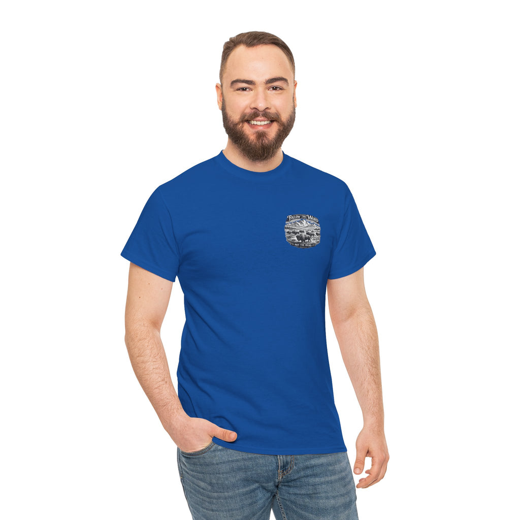 'Follow the Word, Not the Herd' Buffalo Mountain Graphic Tee