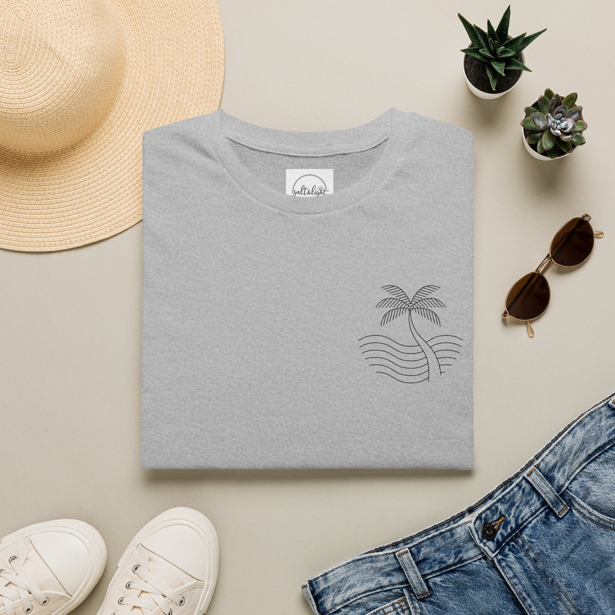 Palm Wave Minimalist T-Shirt — Christian