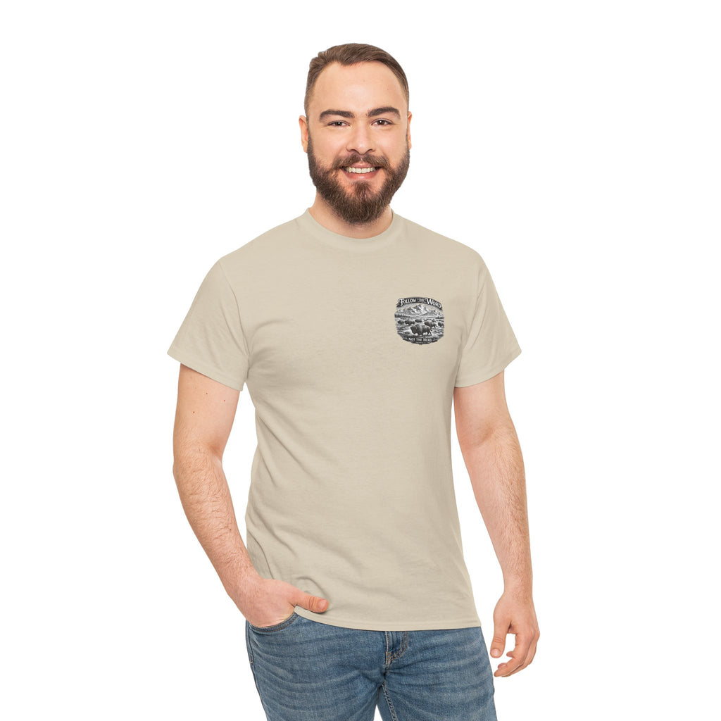 'Follow the Word, Not the Herd' Buffalo Mountain Graphic Tee