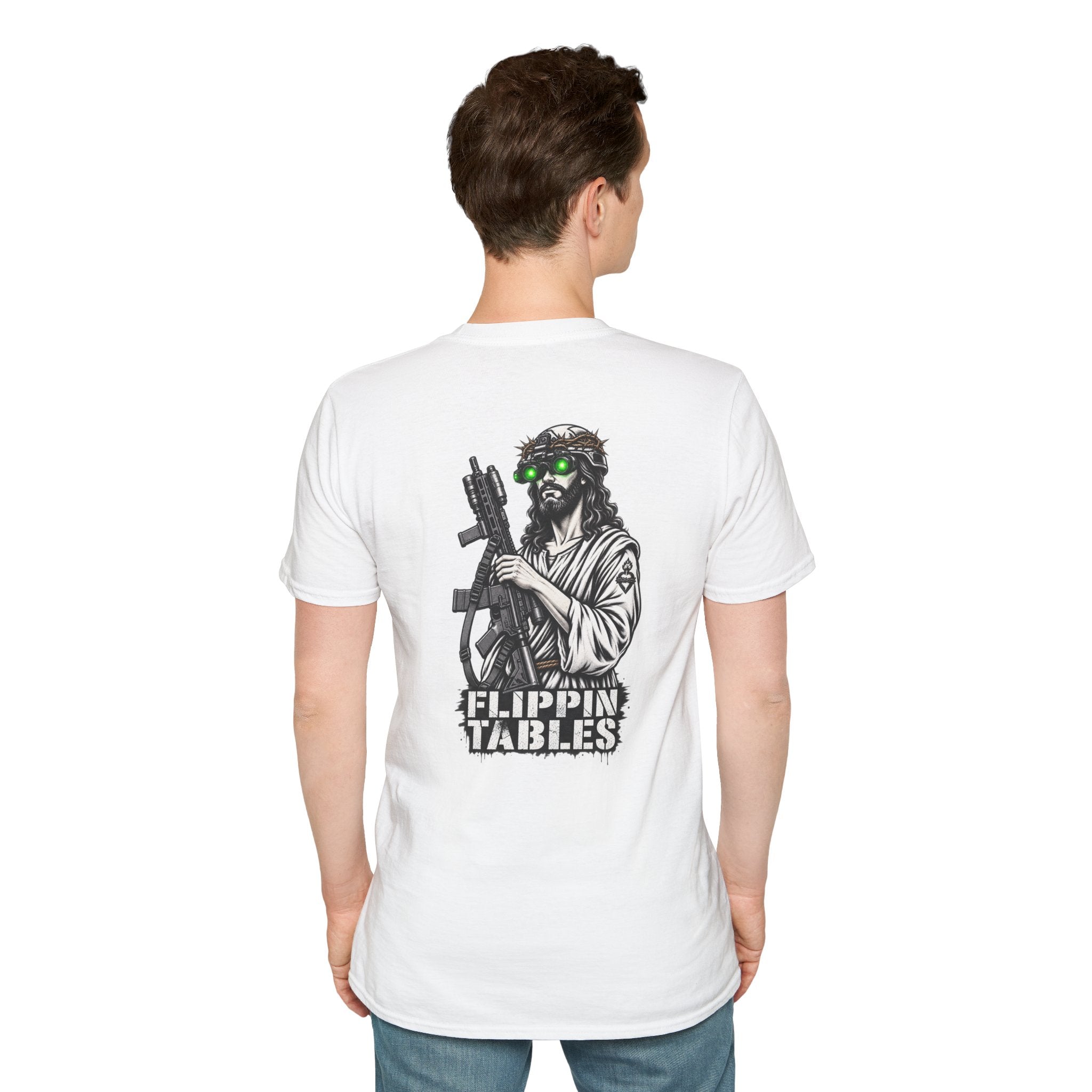 Night Vision Jesus T-Shirt — Retro Neon God Graphic Tee