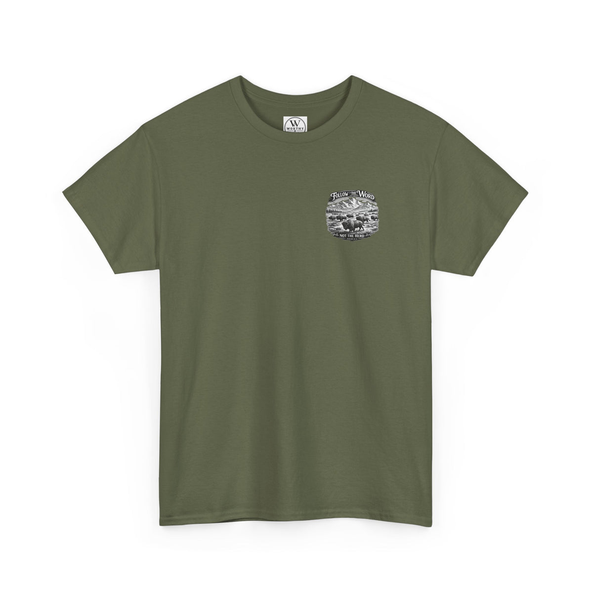 'Follow the Word, Not the Herd' Buffalo Mountain Graphic Tee