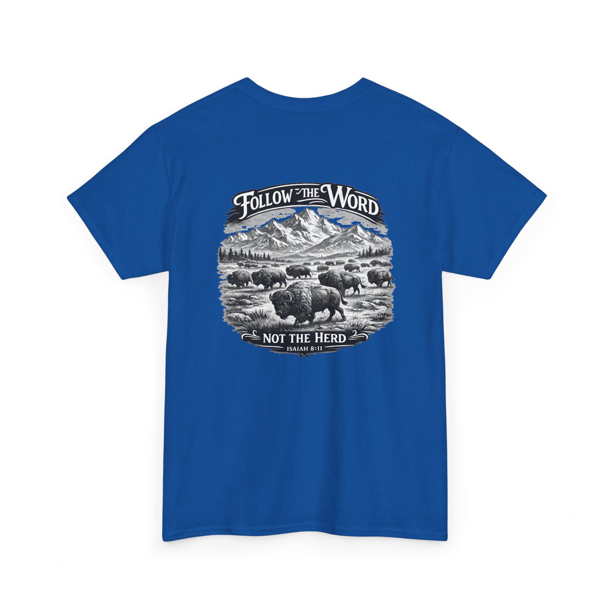 'Follow the Word, Not the Herd' Buffalo Mountain Graphic Tee