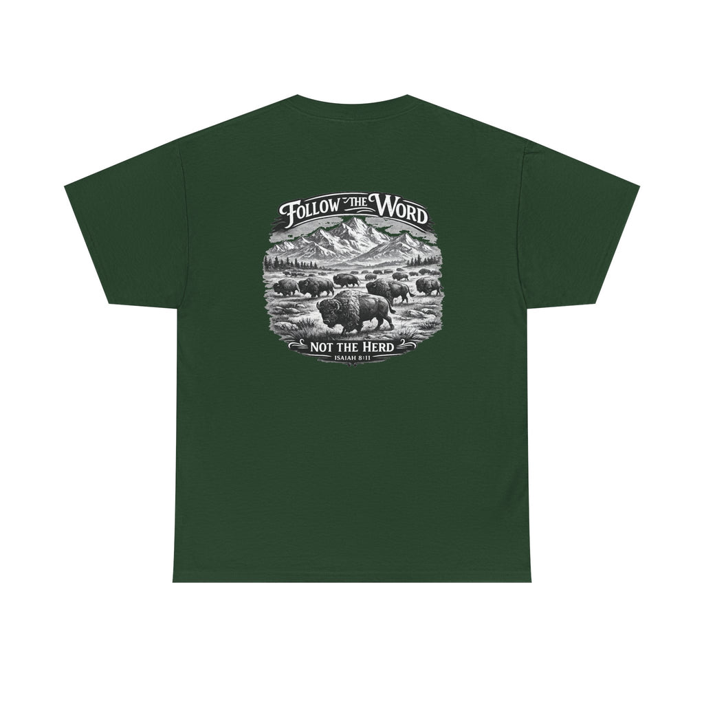 'Follow the Word, Not the Herd' Buffalo Mountain Graphic Tee