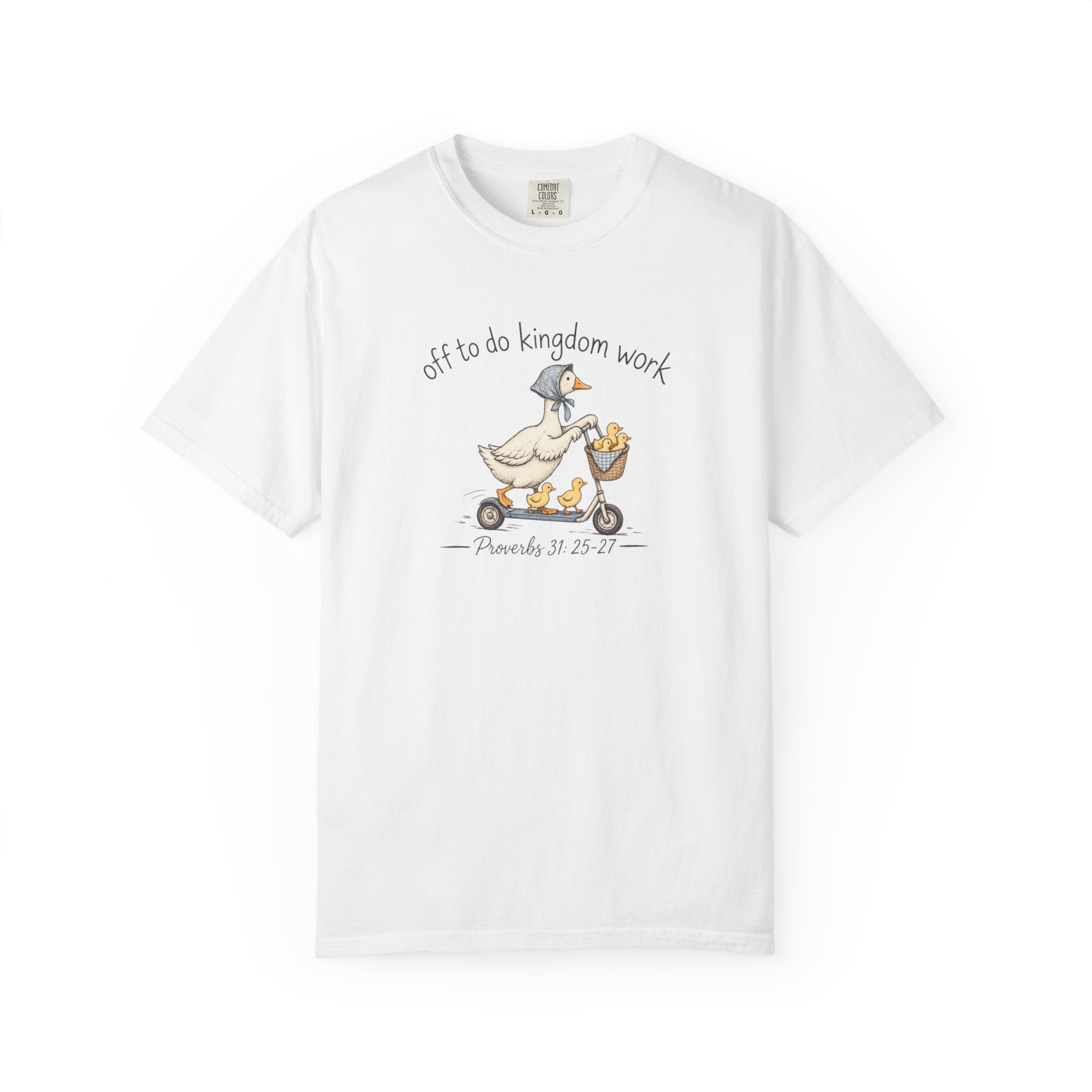 Duck Scooter T-Shirt — "Gf to do kingdom work" Cute Vintage Animal Tee