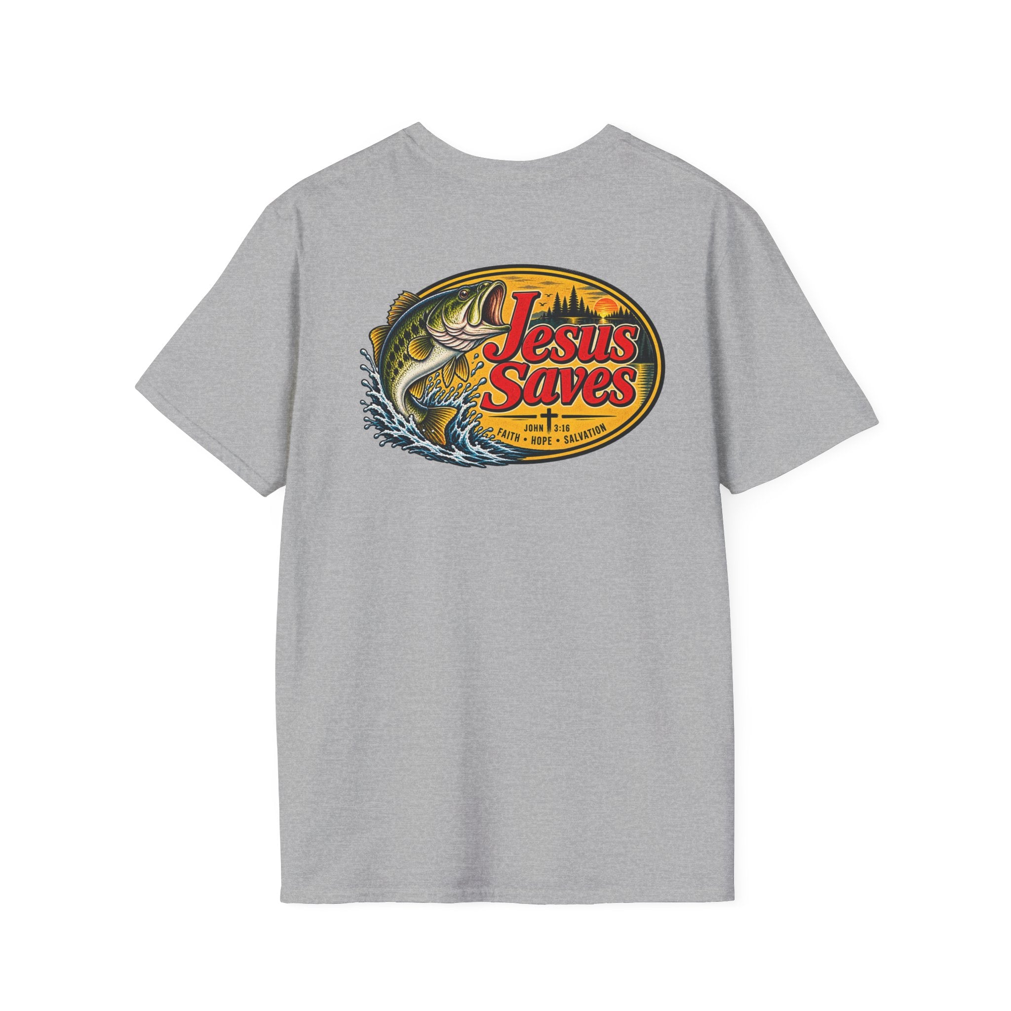 Jesus Saves Fishing Graphic T-Shirt