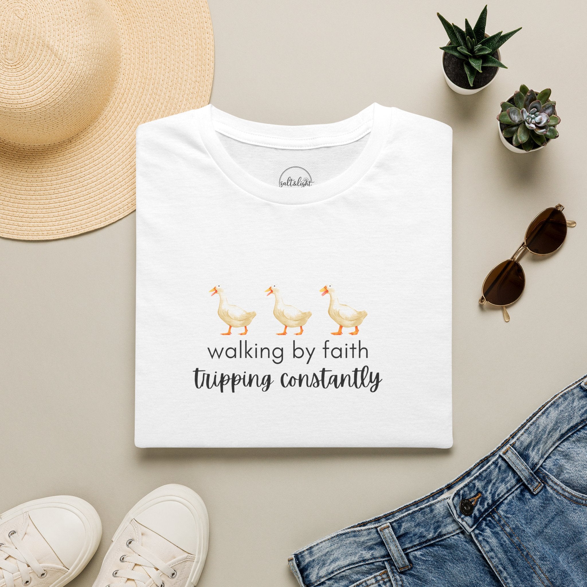 Walking by Faith Tripping Constantly T-Shirt