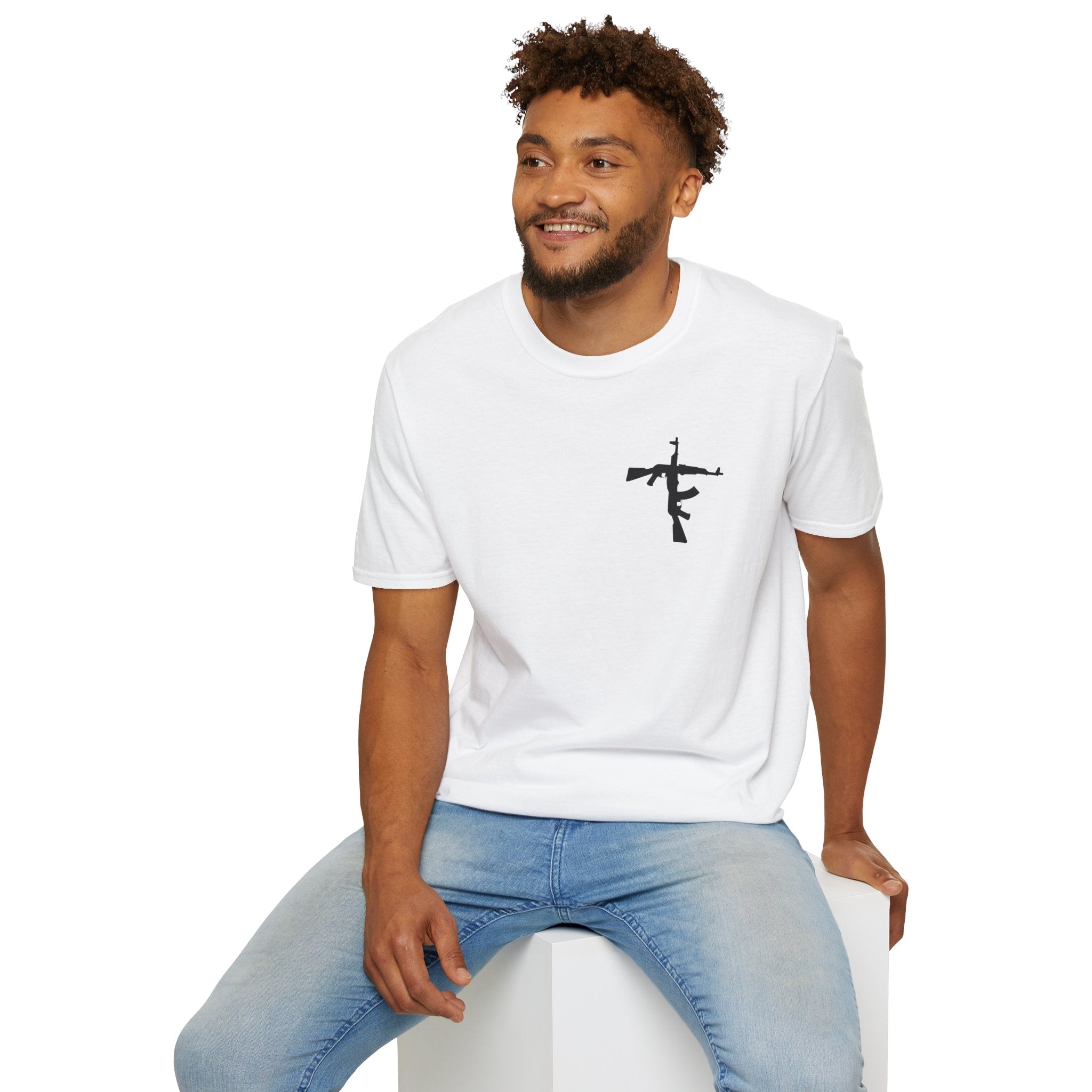 Crossed Rifle Minimalist T‑Shirt — Tactical Silhouette Graphic Tee