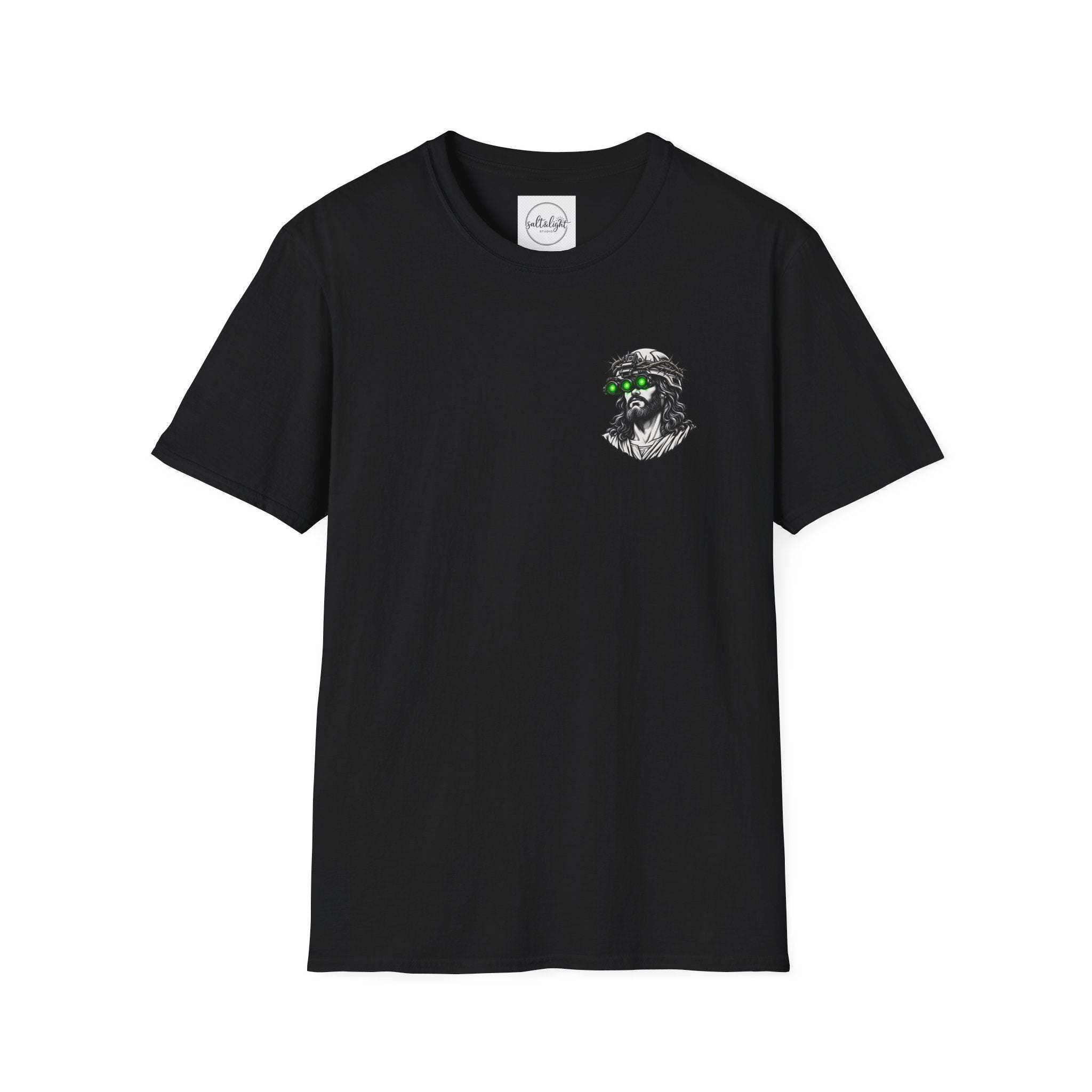 Night Vision Jesus T-Shirt — Retro Neon God Graphic Tee