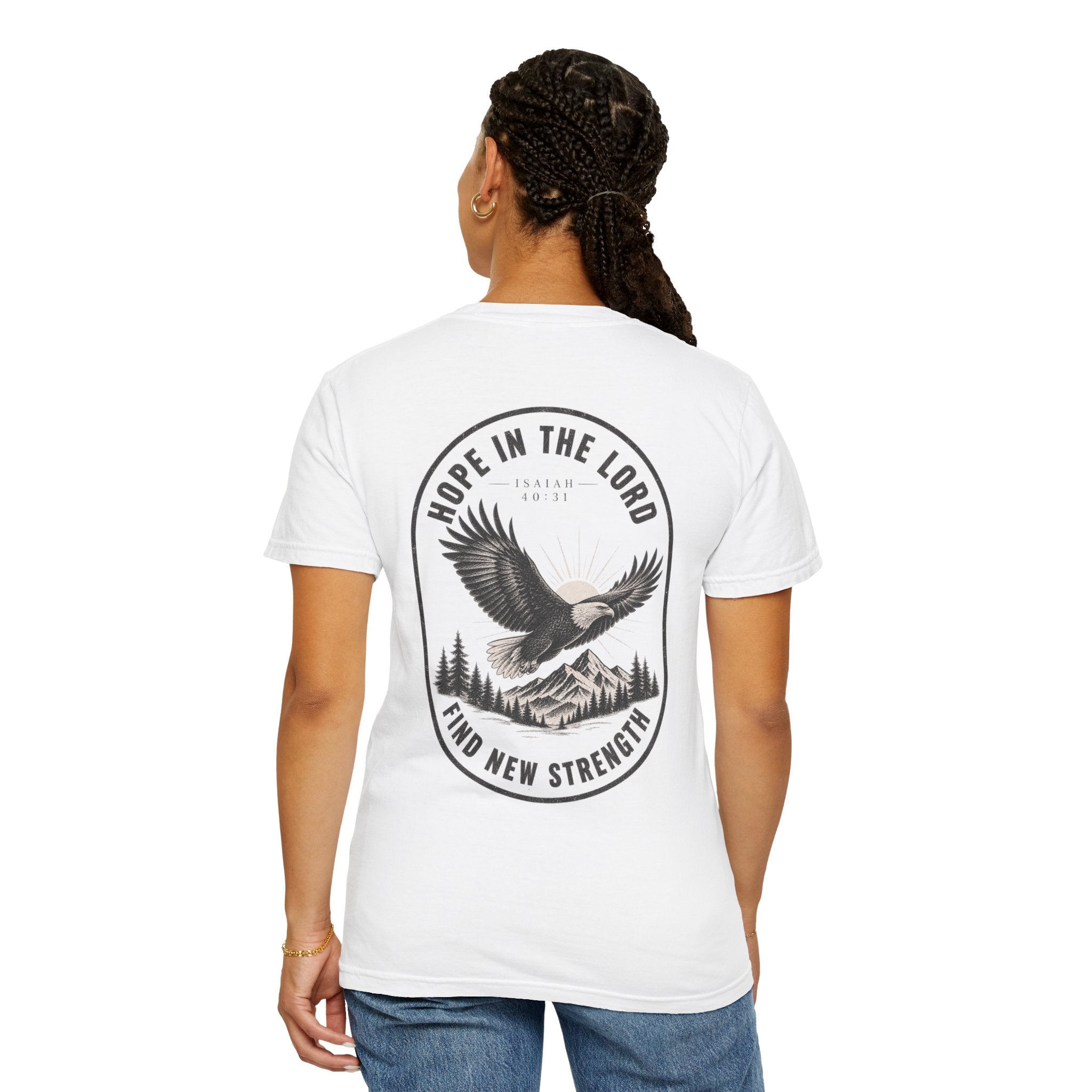 Hope in the Lord Eagle T-Shirt — 'Find New Strength' Christian Graphic Tee