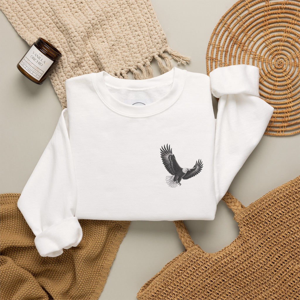 Christian Eagle Crewneck Sweatshirt — "Hope in the Lord, Find New Strength" Back Graphic
