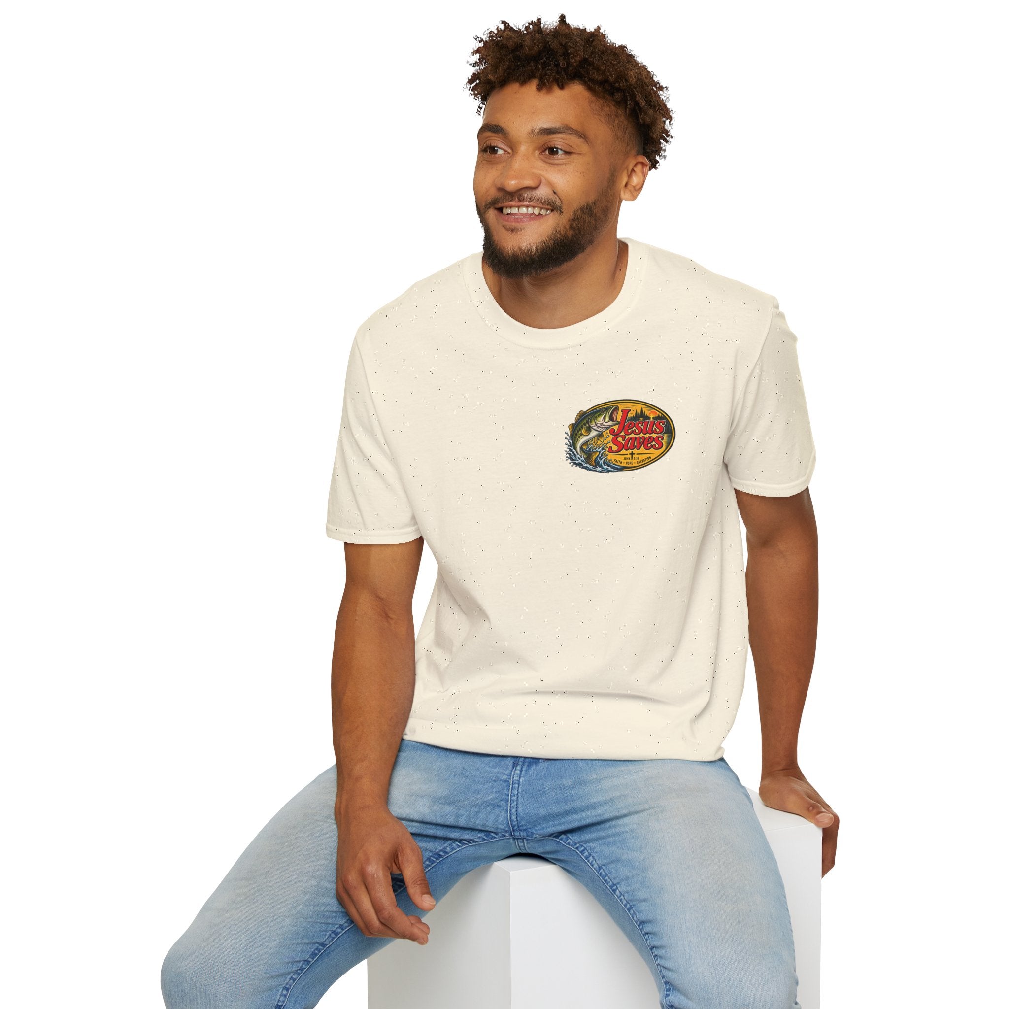 Jesus Saves Fishing Graphic T-Shirt