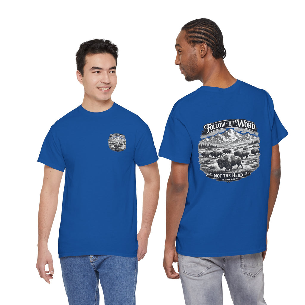 'Follow the Word, Not the Herd' Buffalo Mountain Graphic Tee