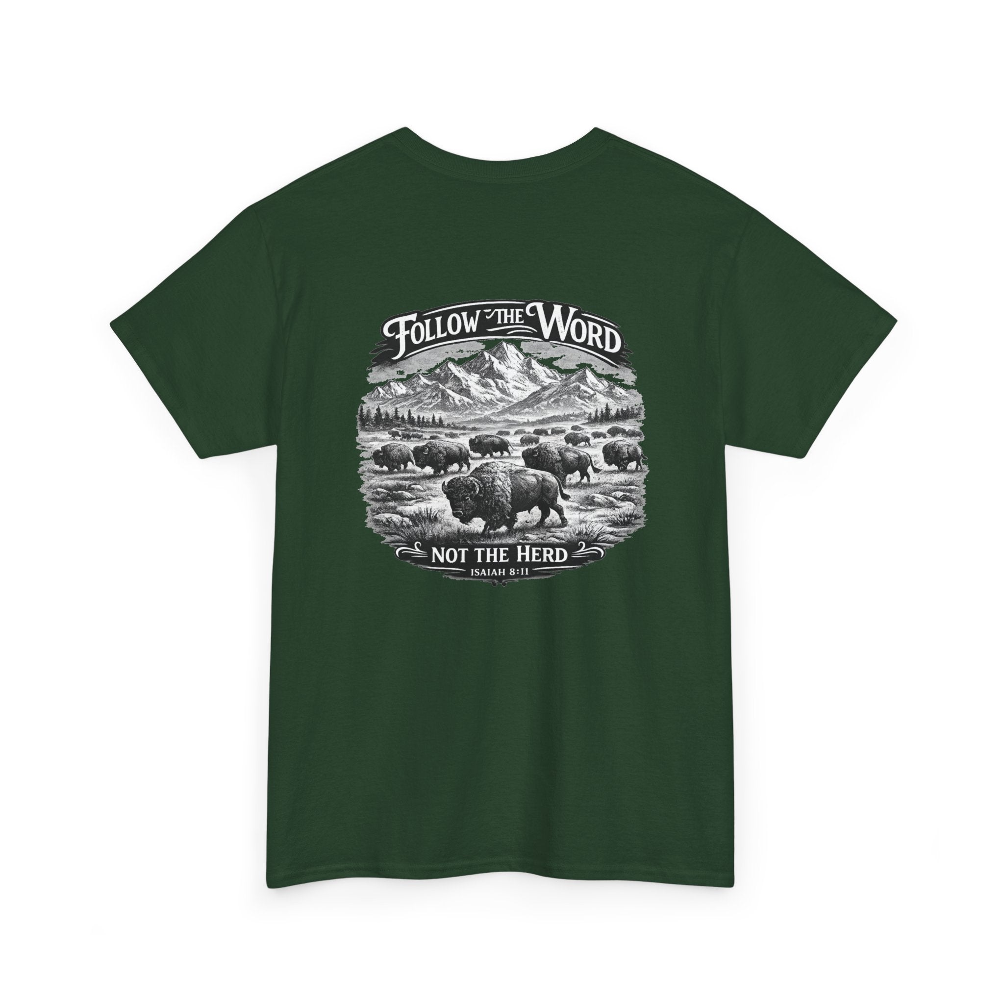 'Follow the Word, Not the Herd' Buffalo Mountain Graphic Tee