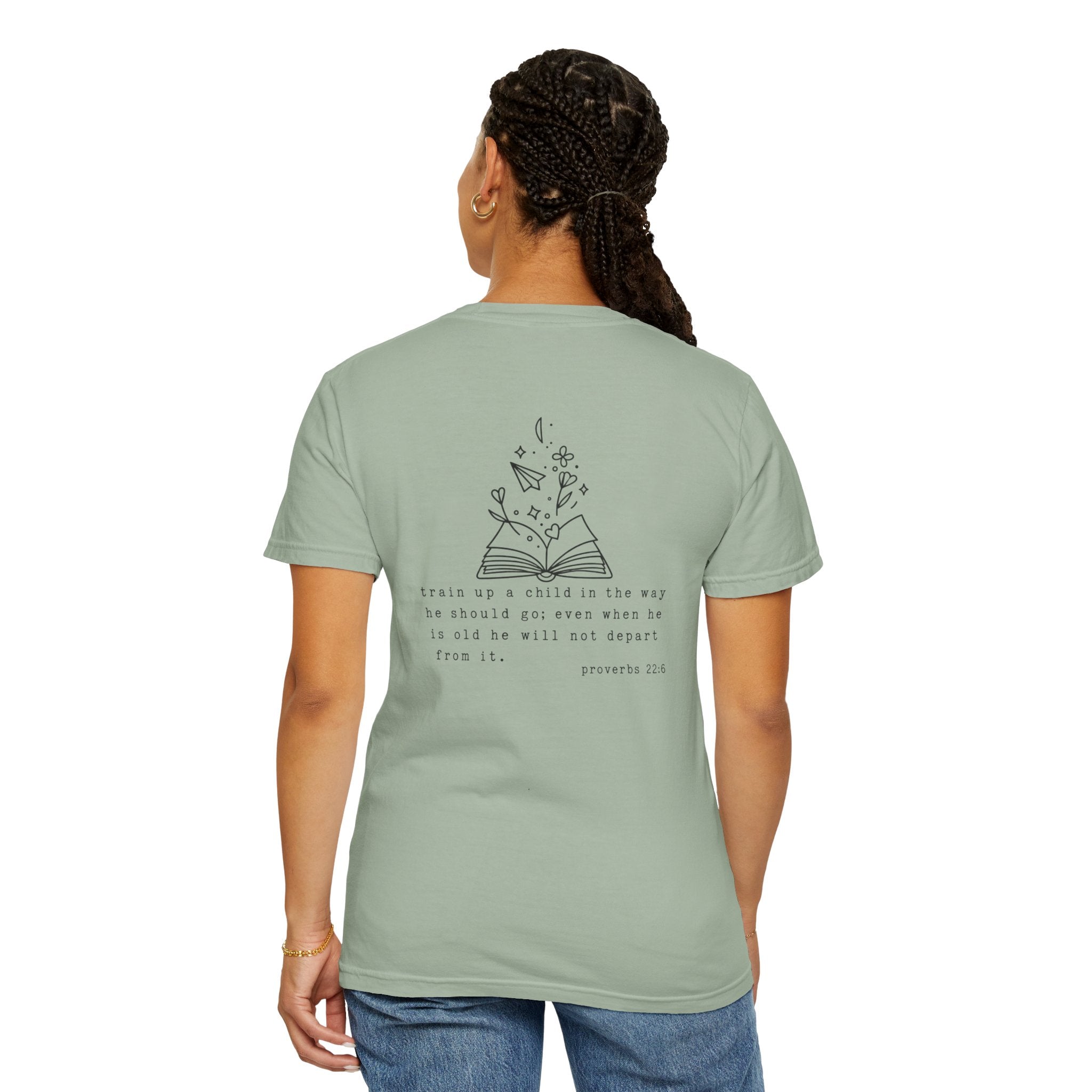 Homeschool Mama Tee — Proverbs 25:11 Inspirational Book & Flower Graphic T-Shirt