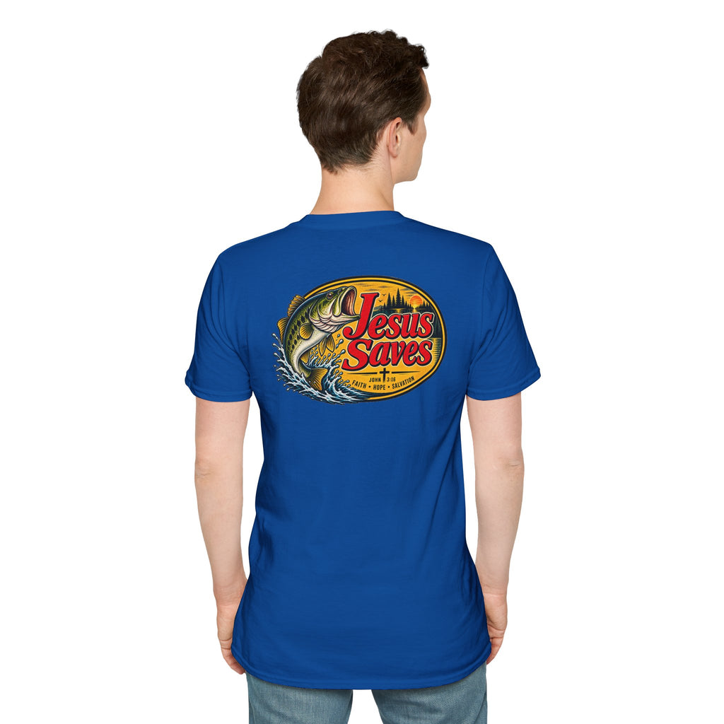 Jesus Saves Fishing Graphic T-Shirt