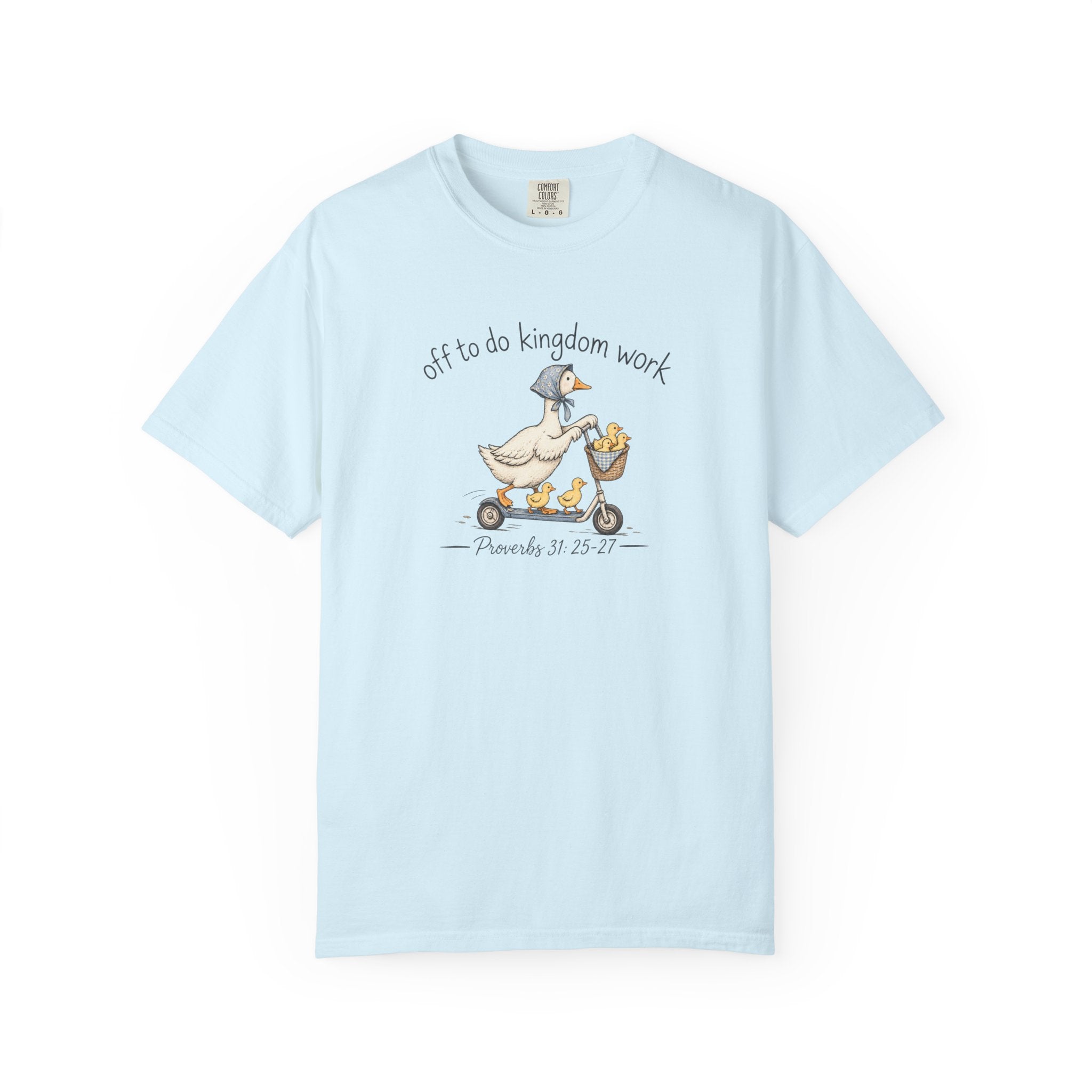 Duck Scooter T-Shirt — "Gf to do kingdom work" Cute Vintage Animal Tee