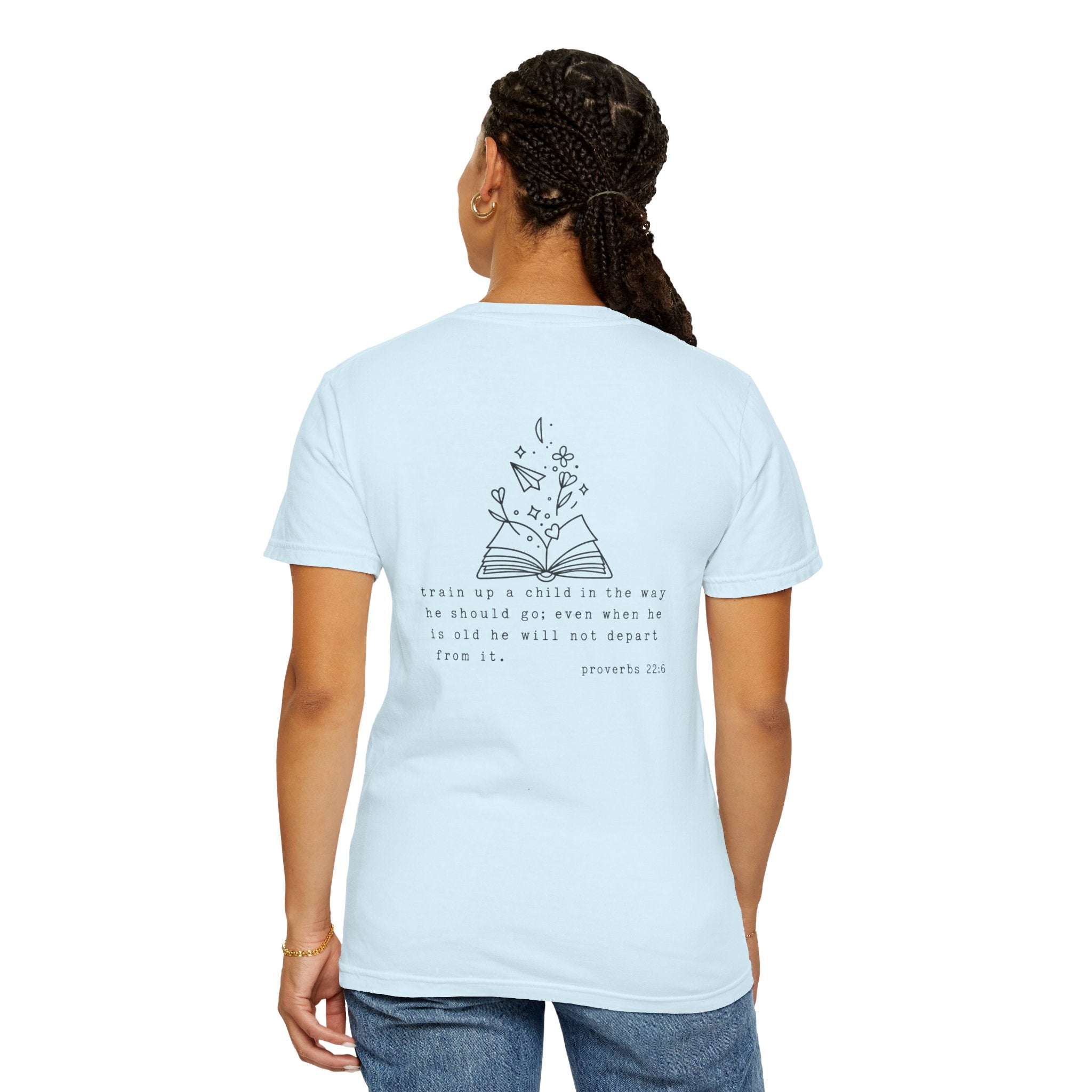 Homeschool Mama Tee — Proverbs 25:11 Inspirational Book & Flower Graphic T-Shirt