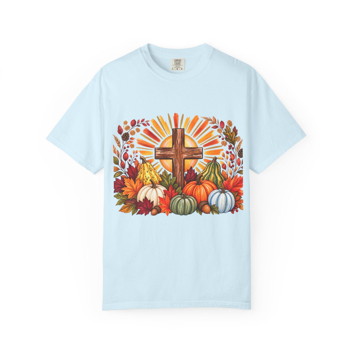 Autumn Harvest Cross TShirt Fall Pumpkin  and Faith Graphic