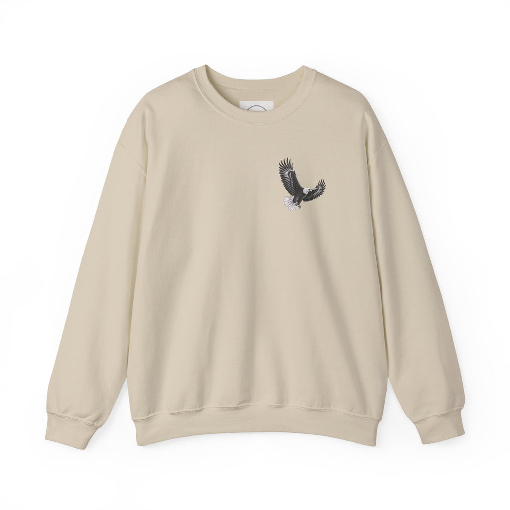 Christian Eagle Crewneck Sweatshirt — "Hope in the Lord, Find New Strength" Back Graphic