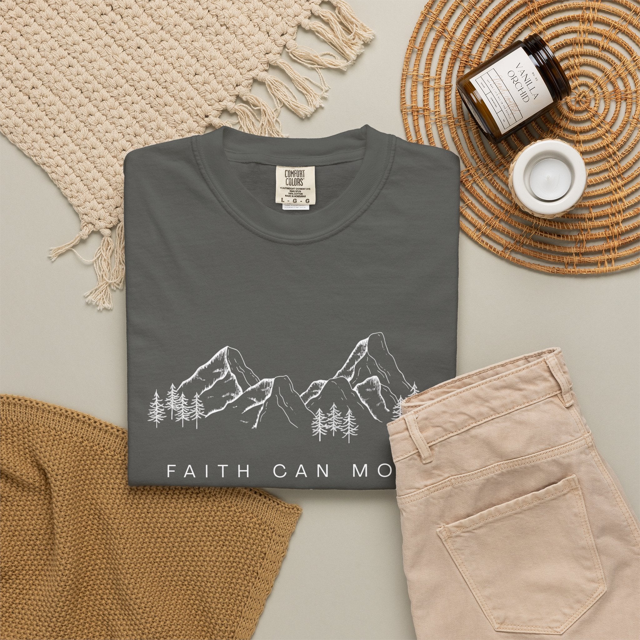 Faith Can Move Mountains T-Shirt — Matthew 17:20 Christian Mountain Graphic Tee