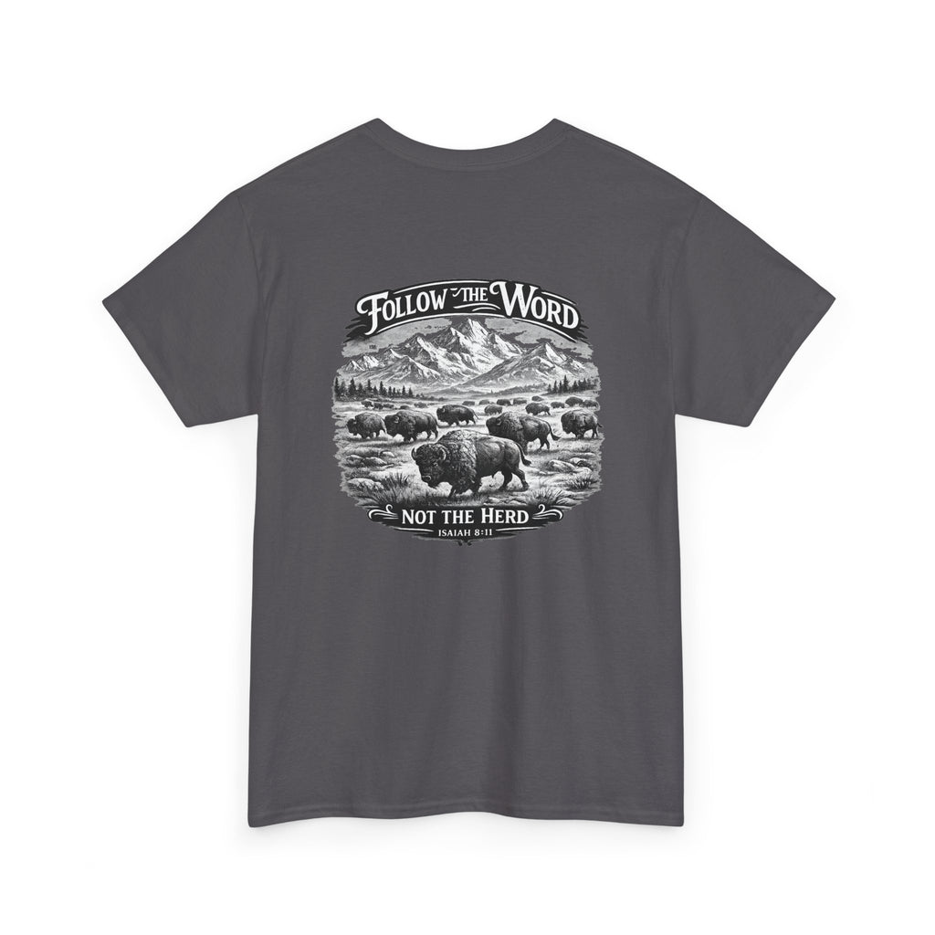 'Follow the Word, Not the Herd' Buffalo Mountain Graphic Tee