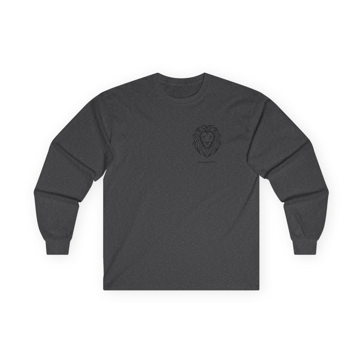 Blessed Is The Man Lion Long Sleeve Tee — "Blessed is the man who trust in The Lord" (Jeremiah 17:7)