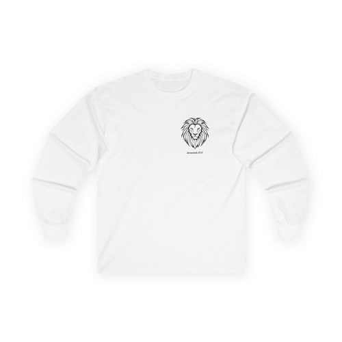 Blessed Is The Man Lion Long Sleeve Tee — "Blessed is the man who trust in The Lord" (Jeremiah 17:7)