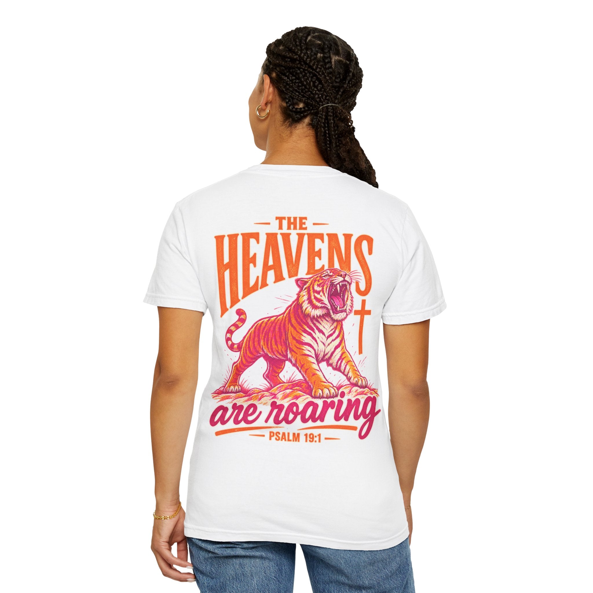 T-Shirt — “The Heavens Are Roaring” Tiger Psalm 19:1 Graphic Tee
