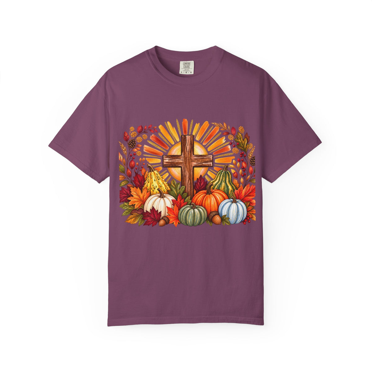 Autumn Harvest Cross TShirt Fall Pumpkin  and Faith Graphic