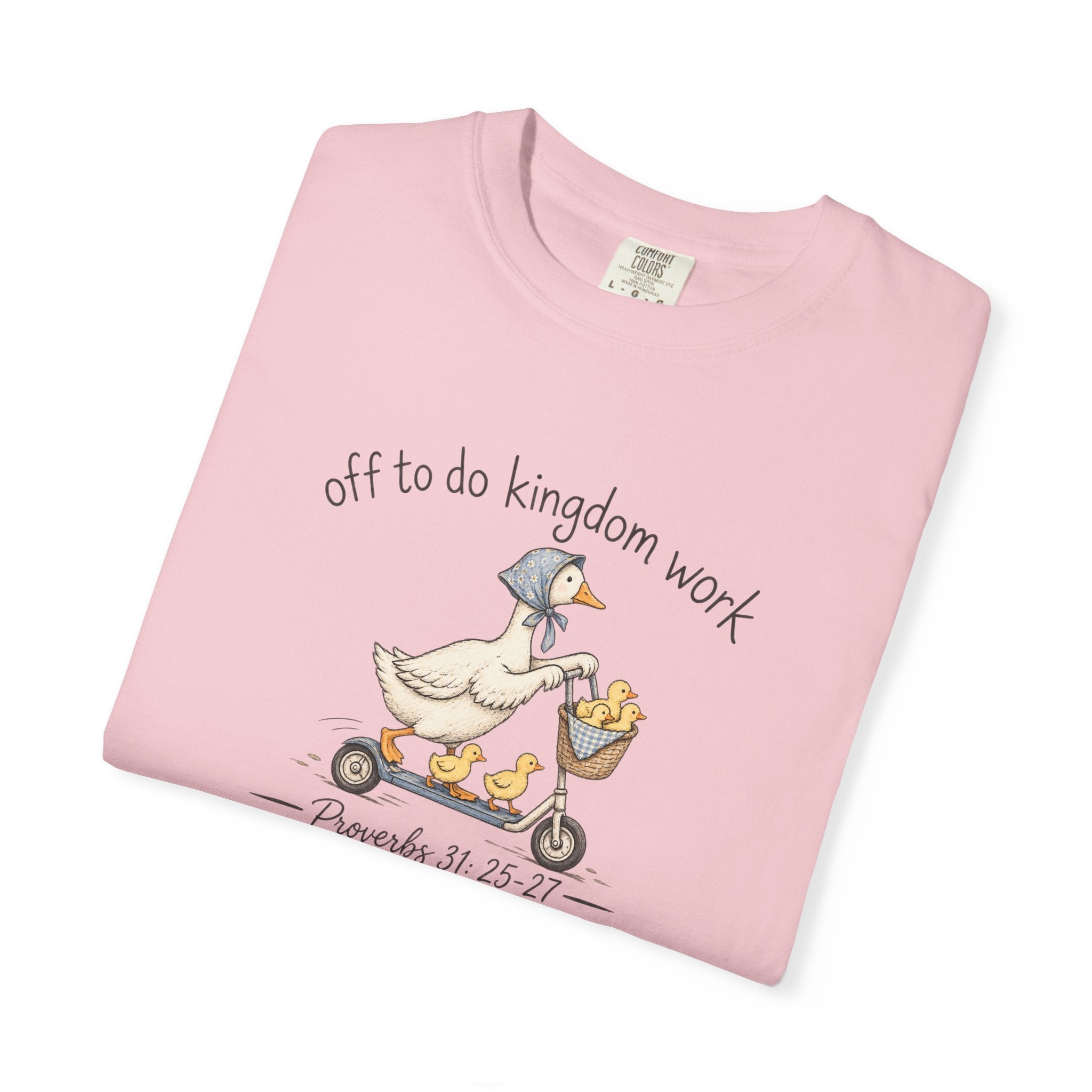 Duck Scooter T-Shirt — "Gf to do kingdom work" Cute Vintage Animal Tee