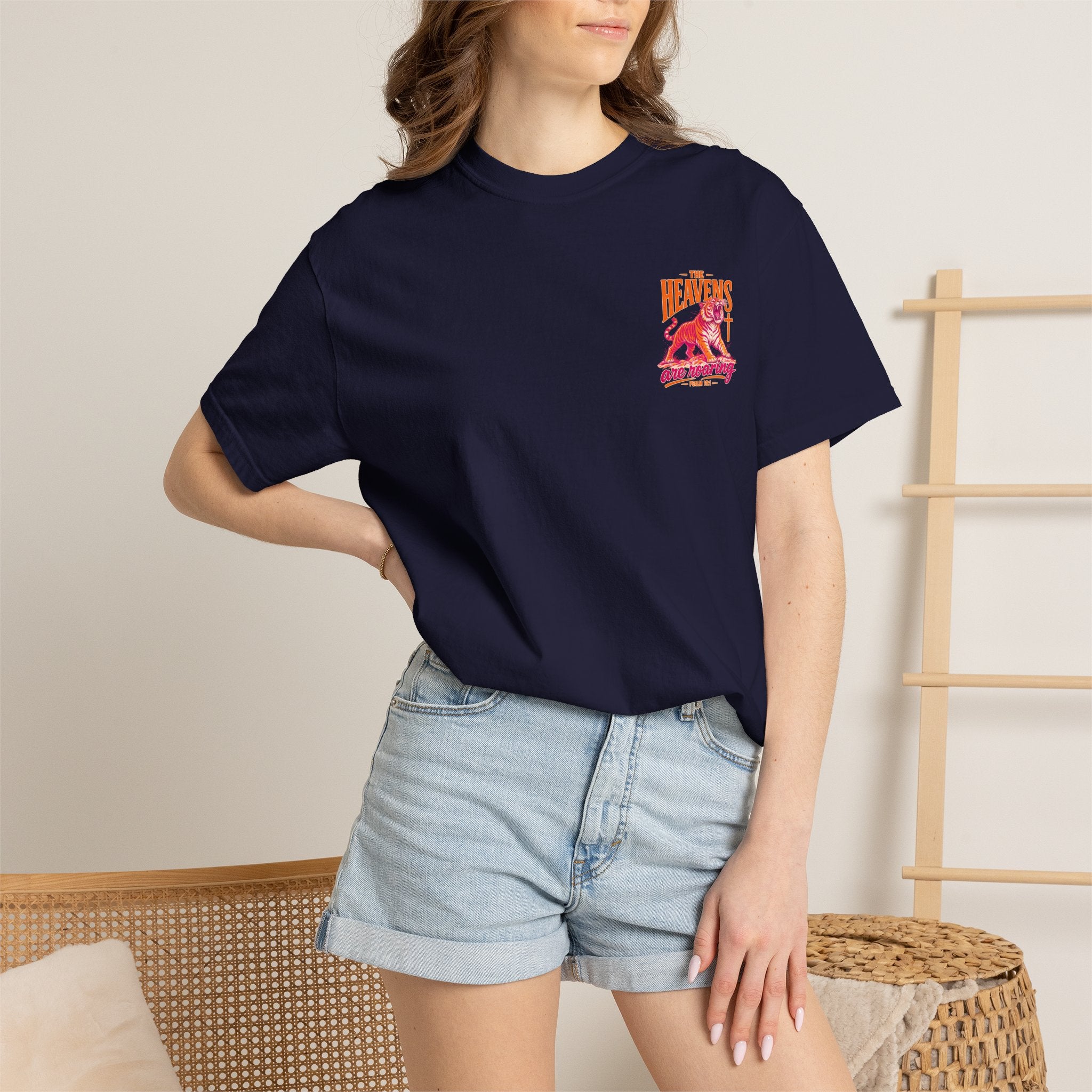 T-Shirt — “The Heavens Are Roaring” Tiger Psalm 19:1 Graphic Tee