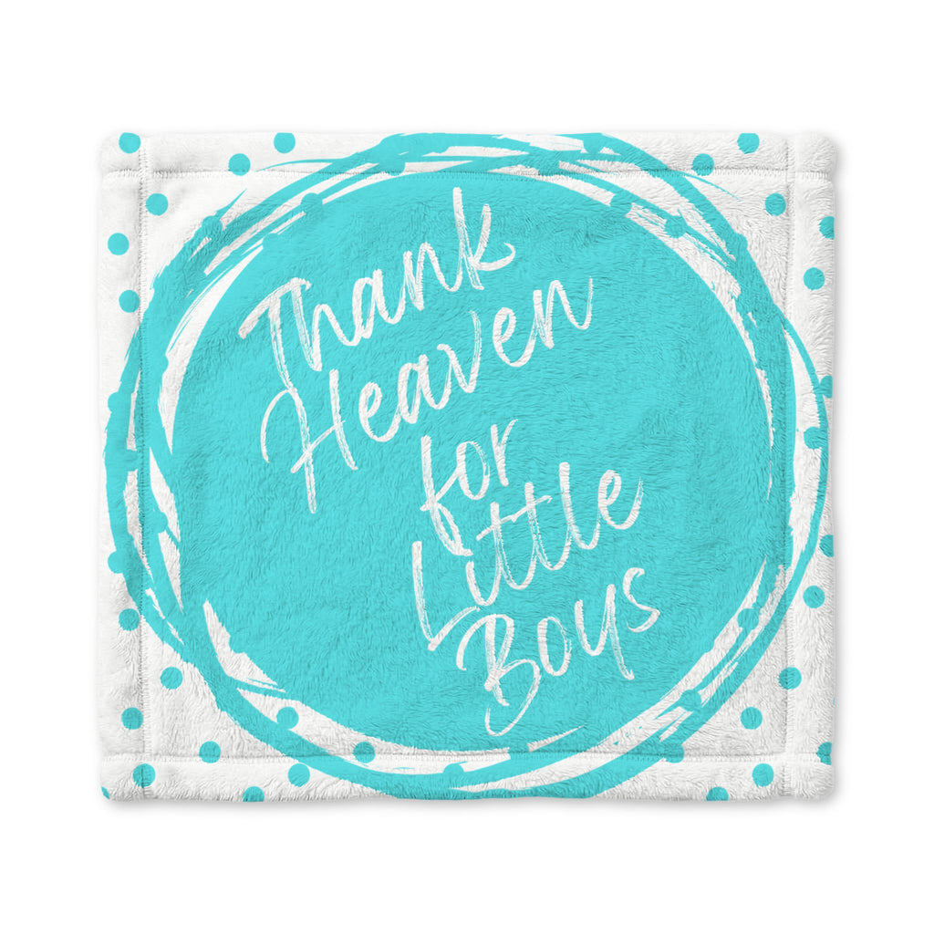 Baby Lovey Blanket — "Thank Heaven for Little Boys" Blue Minky Security Blanket