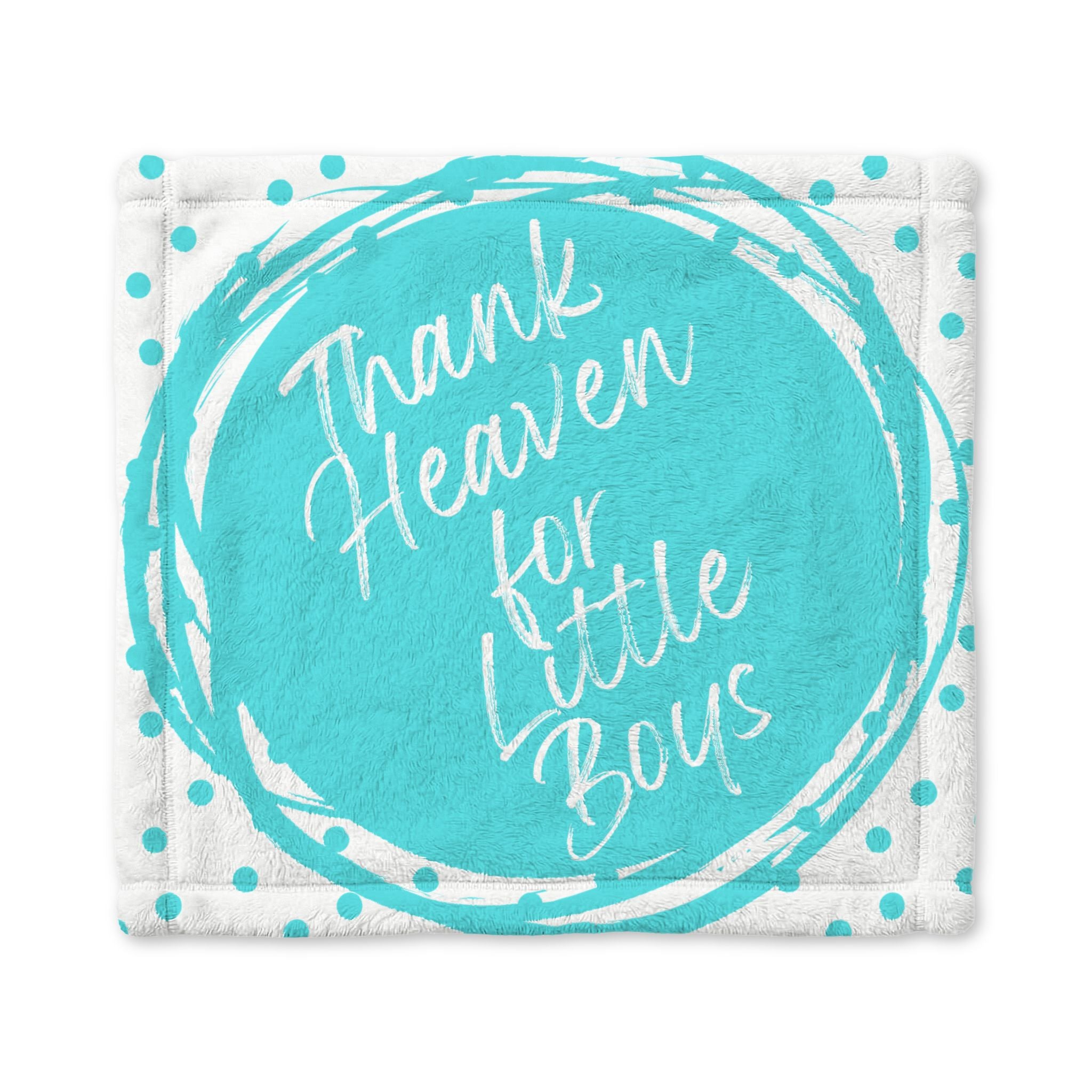 Baby Lovey Blanket — "Thank Heaven for Little Boys" Blue Minky Security Blanket
