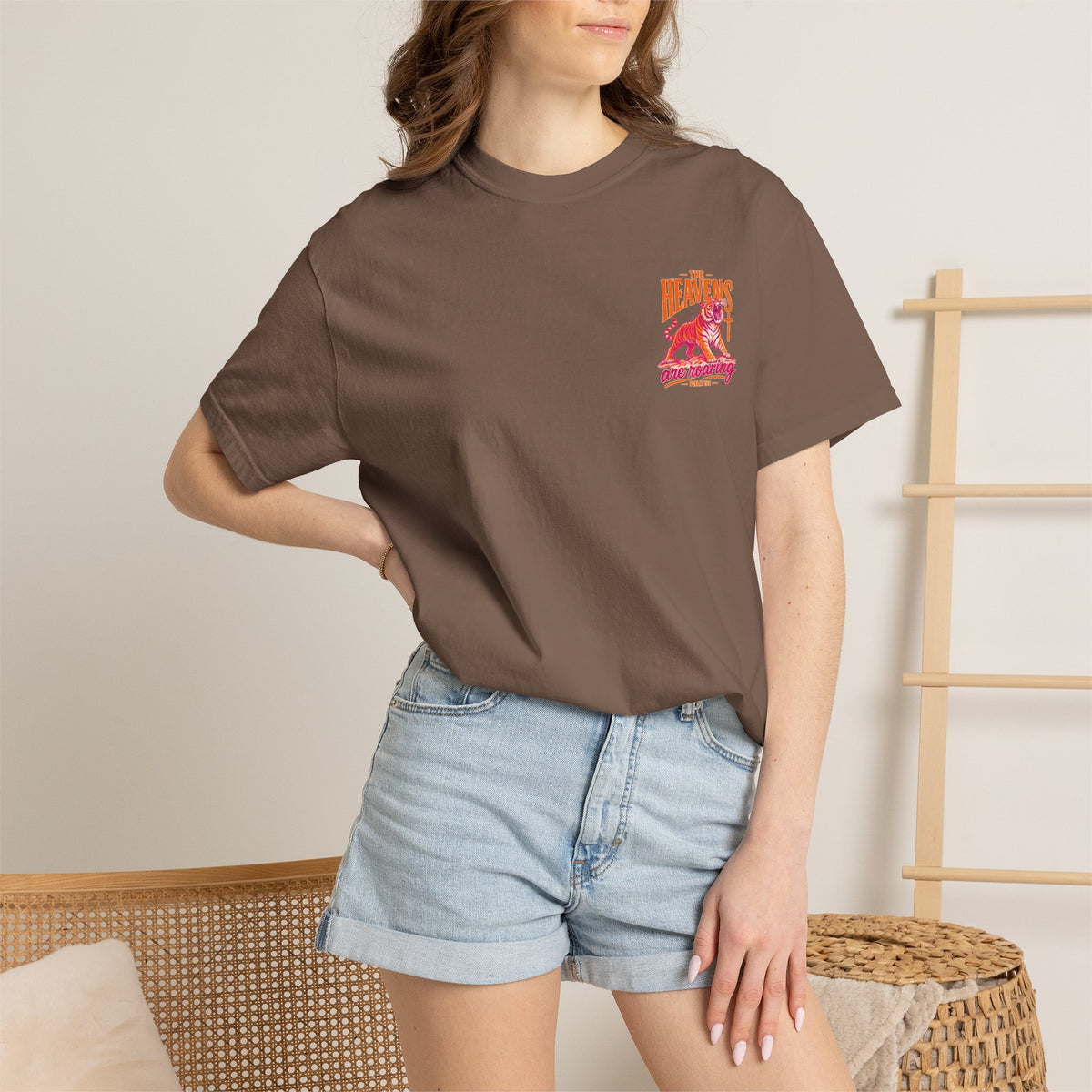 T-Shirt — “The Heavens Are Roaring” Tiger Psalm 19:1 Graphic Tee