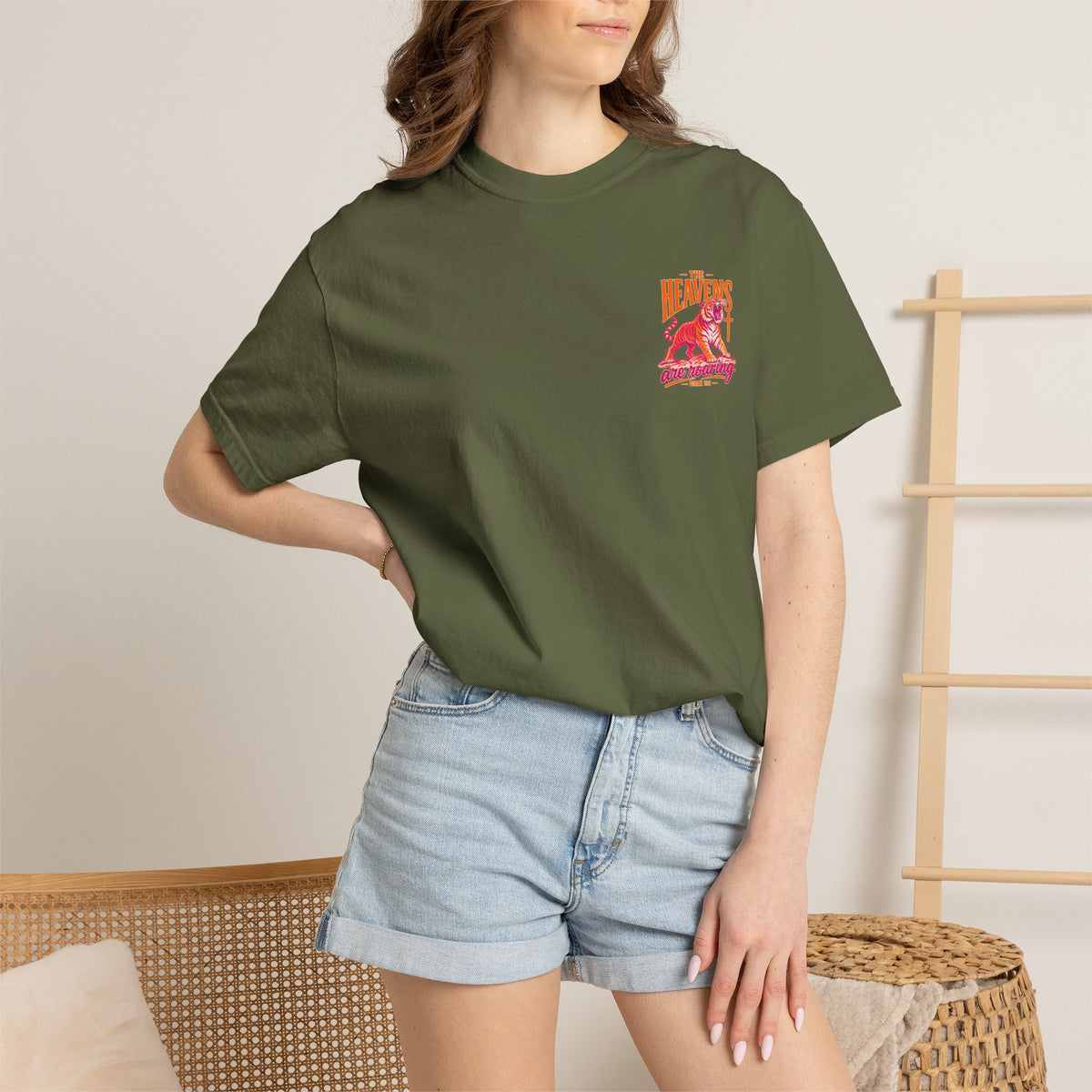 T-Shirt — “The Heavens Are Roaring” Tiger Psalm 19:1 Graphic Tee