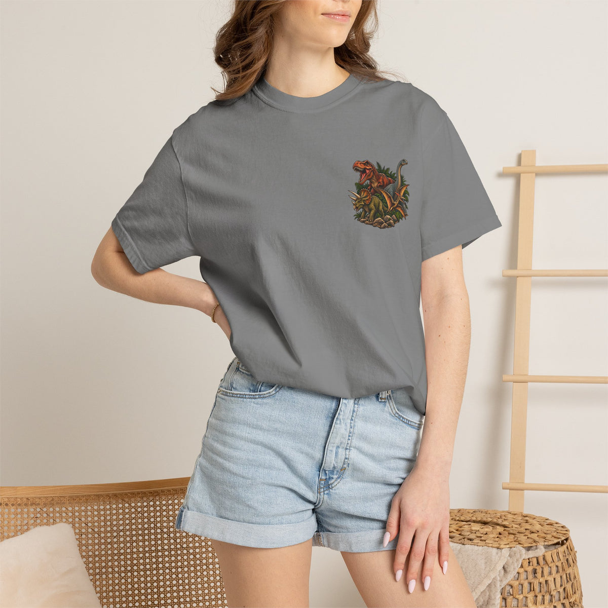 Dinosaur Graphic TShirt Dinosaurs Didn’t Pray Vintage Retro Tee