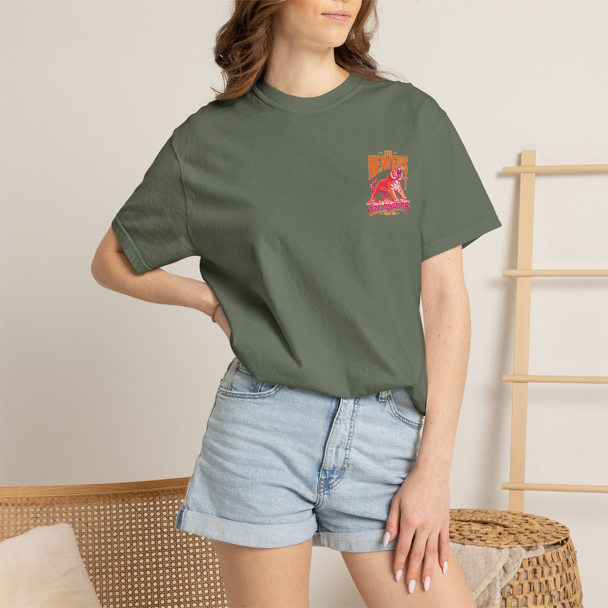 T-Shirt — “The Heavens Are Roaring” Tiger Psalm 19:1 Graphic Tee