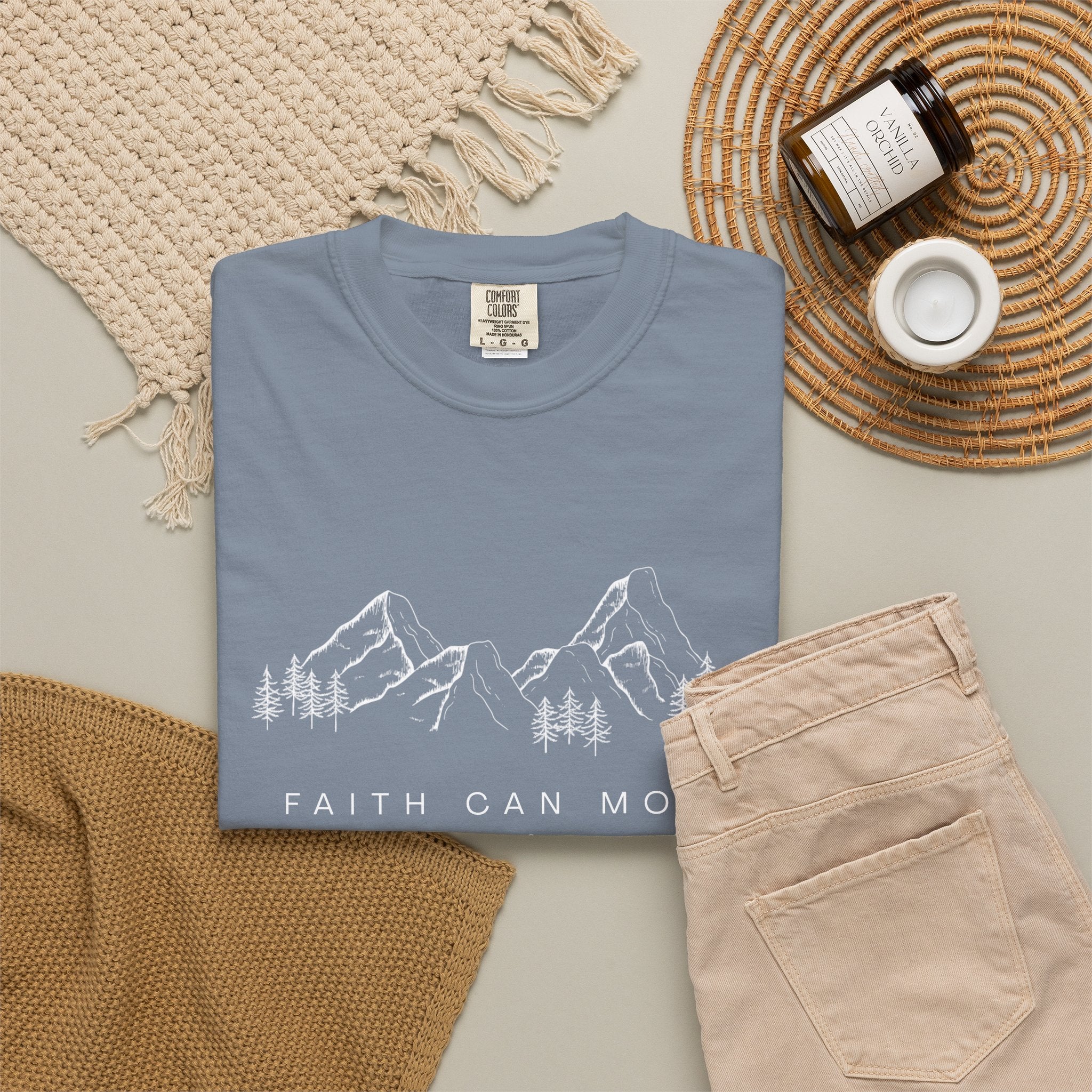 Faith Can Move Mountains T-Shirt — Matthew 17:20 Christian Mountain Graphic Tee