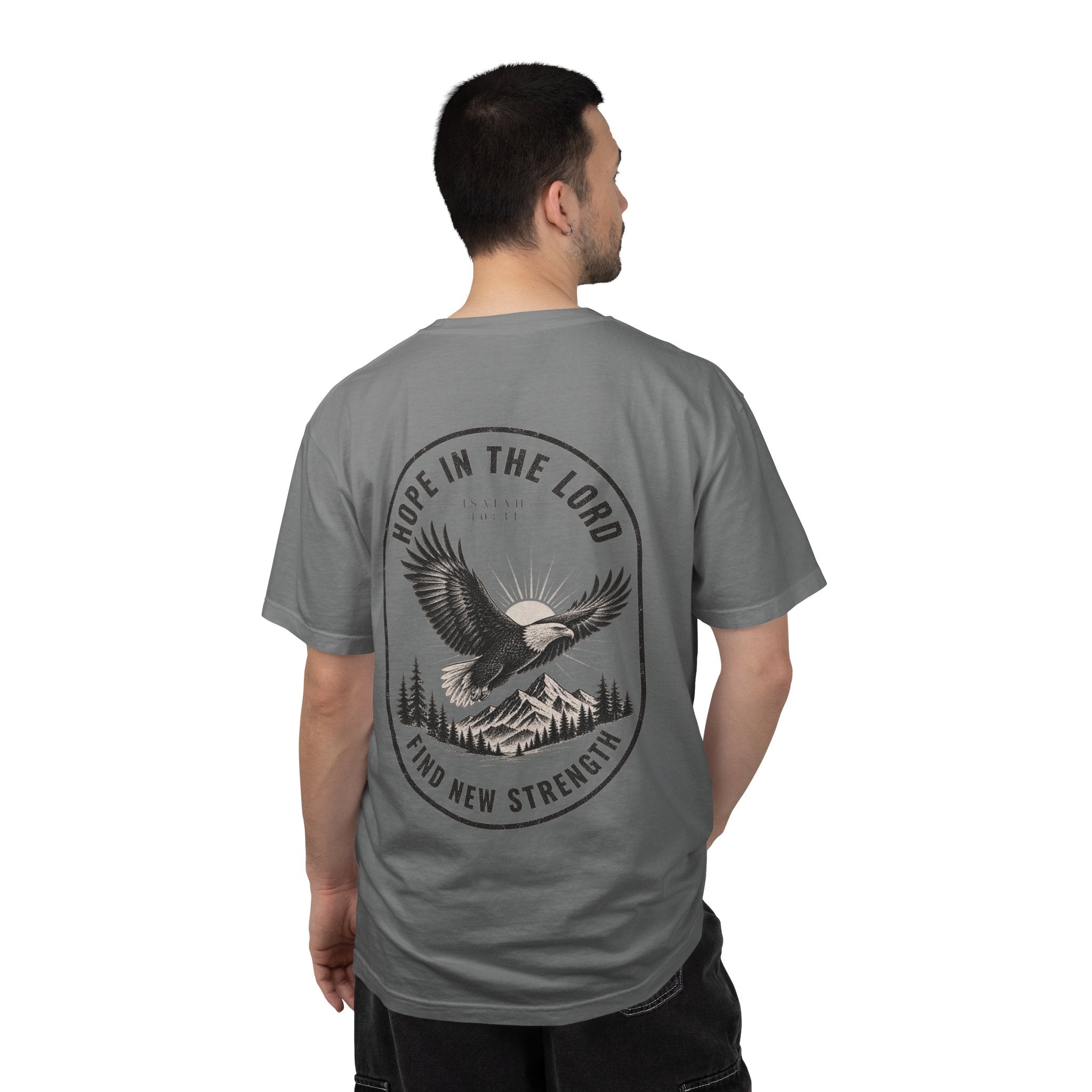Hope in the Lord Eagle T-Shirt — 'Find New Strength' Christian Graphic Tee