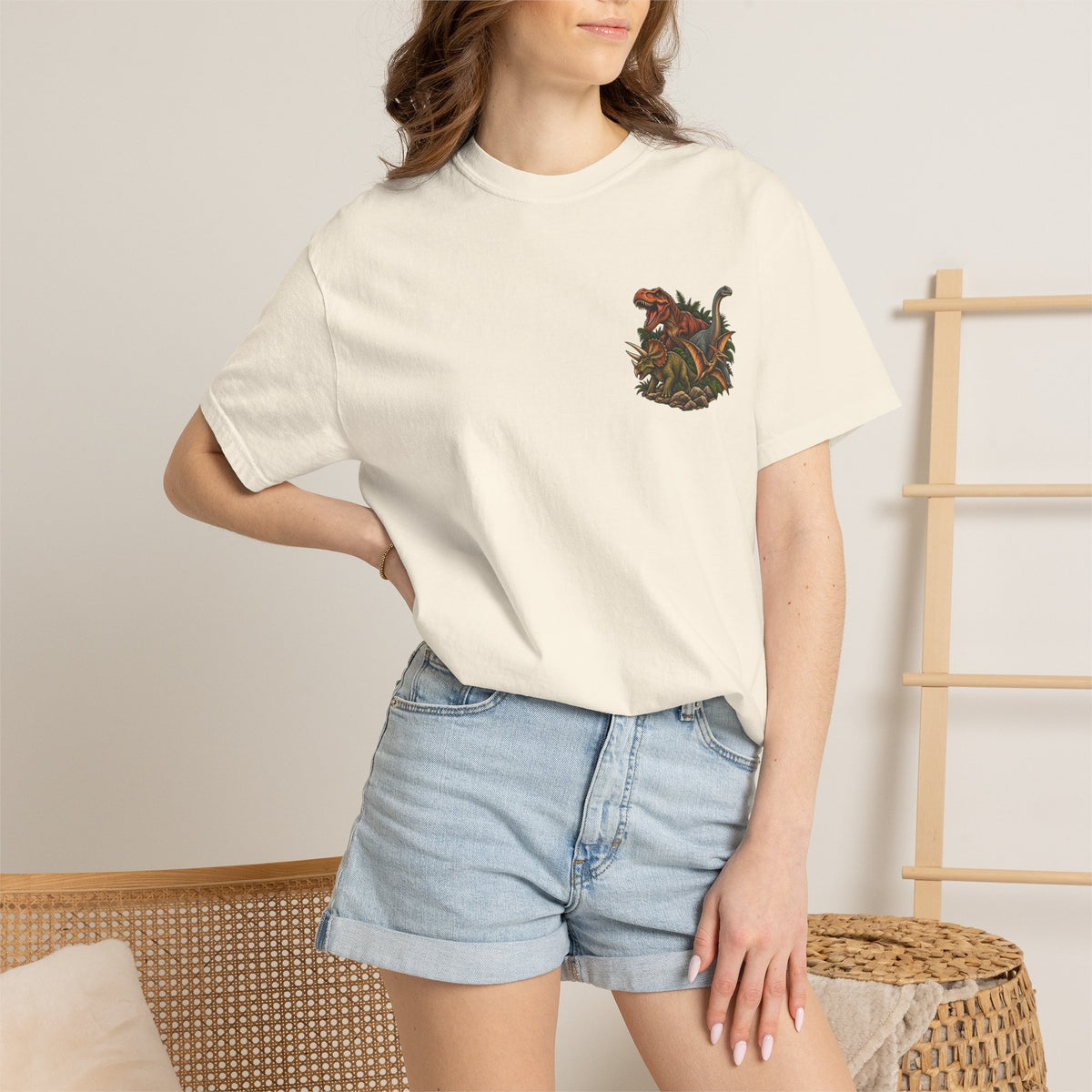 Dinosaur Graphic TShirt Dinosaurs Didn’t Pray Vintage Retro Tee